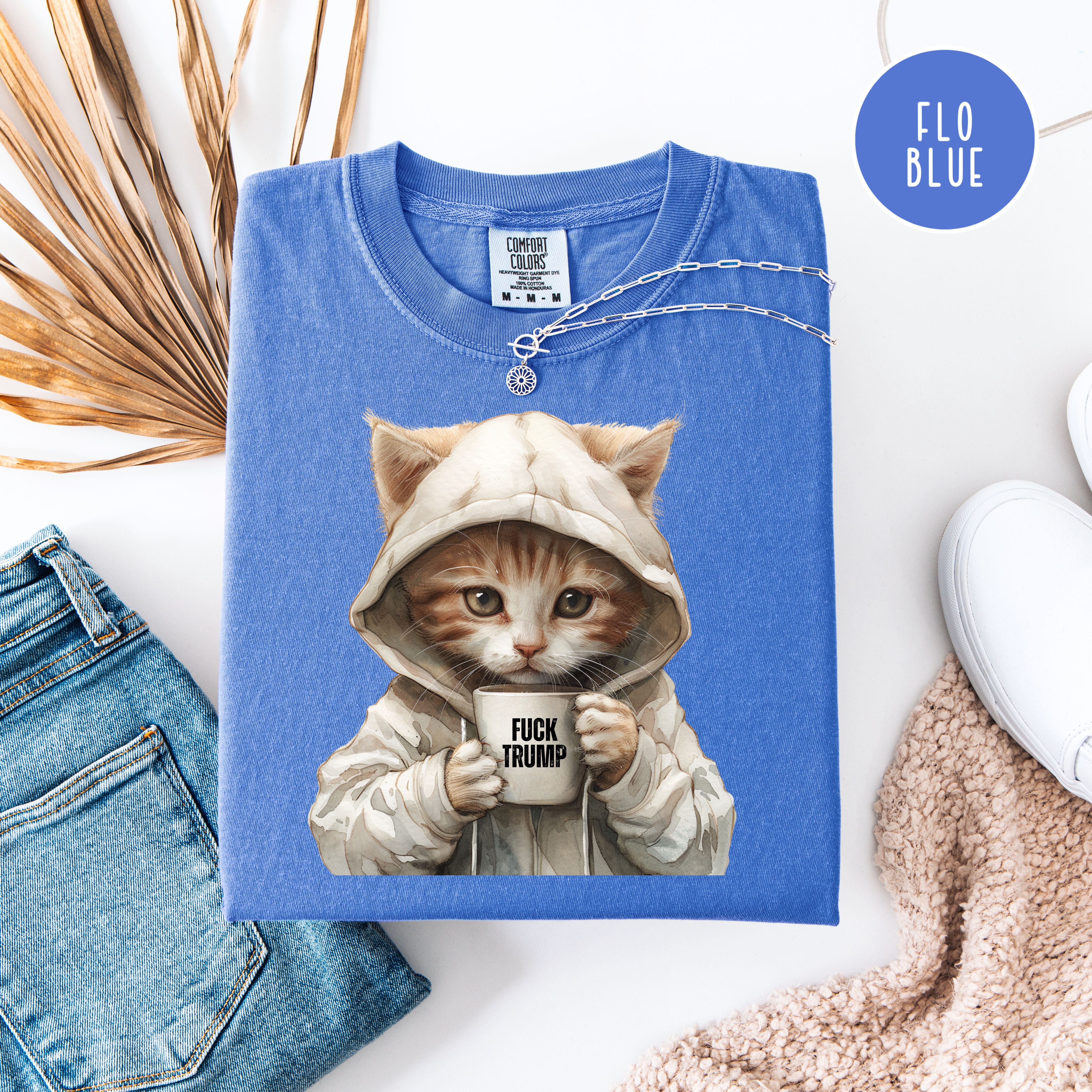 Anti-Trump Cat Lover Fuck Trump Comfort Colors Trump Protest Shirt