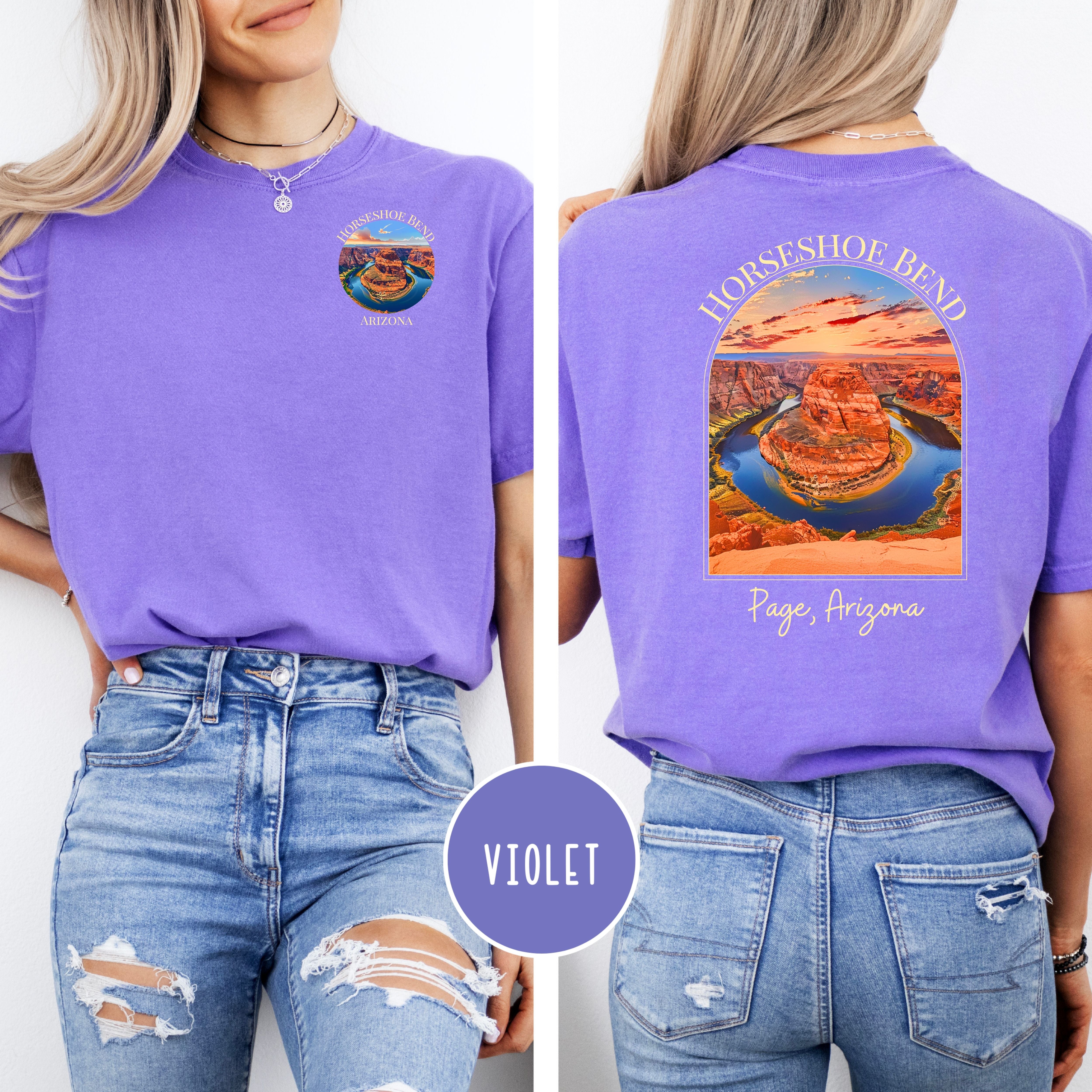 Horseshoe Bend Arizona Comfort Colors Tee Front/Back Design