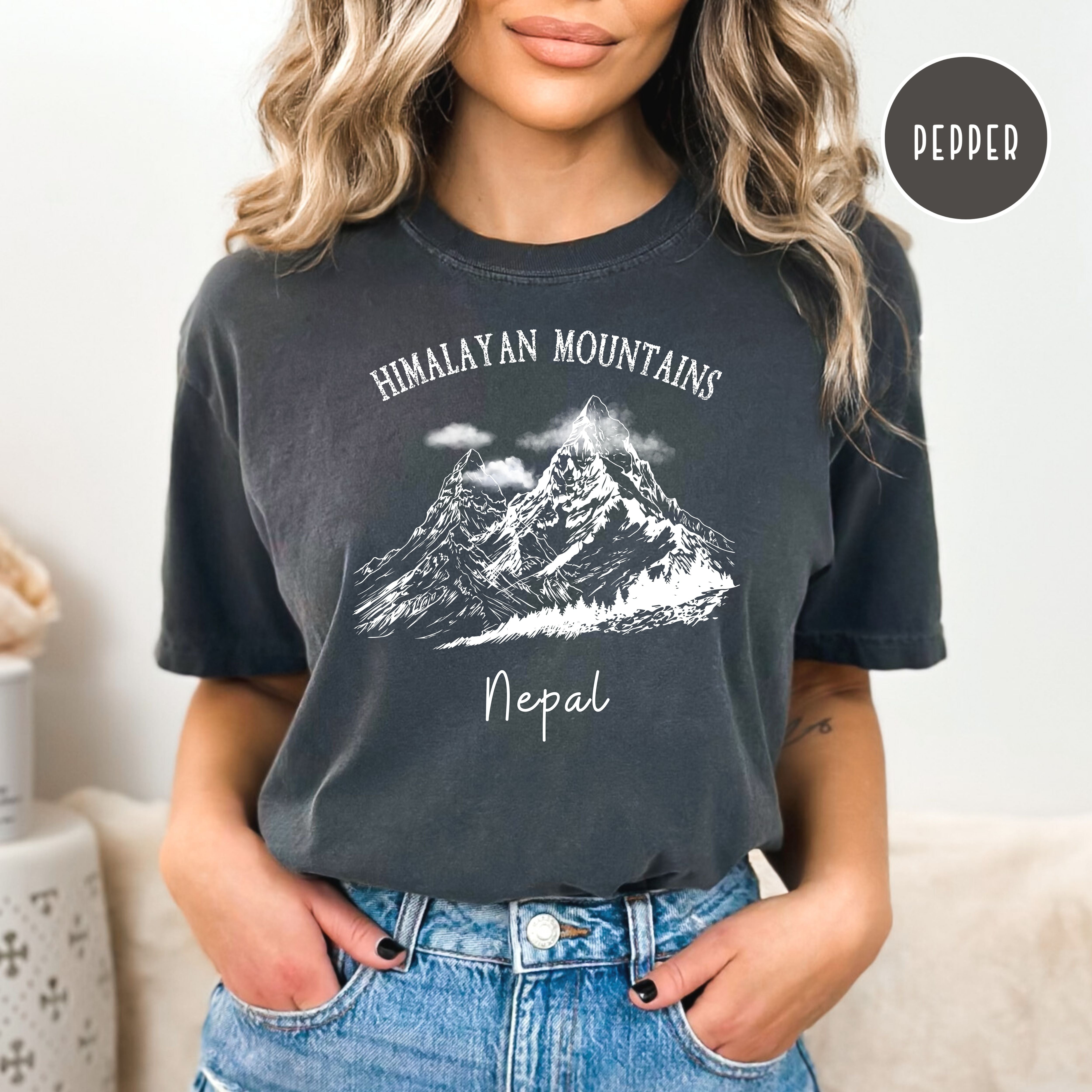 Himalayan Mountains Comfort Colors® Hiking Tee Shirt