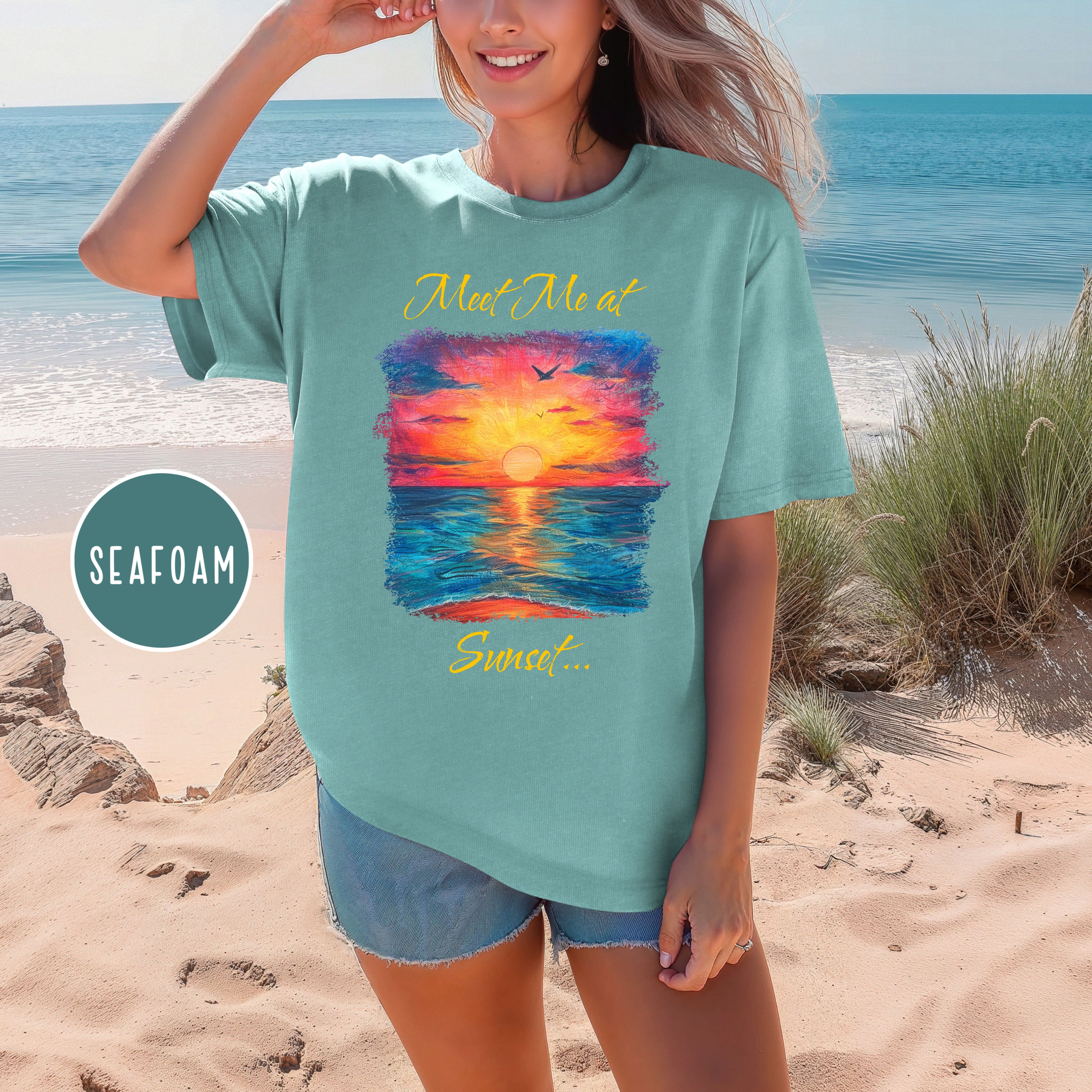 Meet Me At Sunset Comfort Colors Sunset Shirt, Sunset Over Ocean Painting, Chasing Sunsets, Sunset Lover Shirt, Art Lover Tee