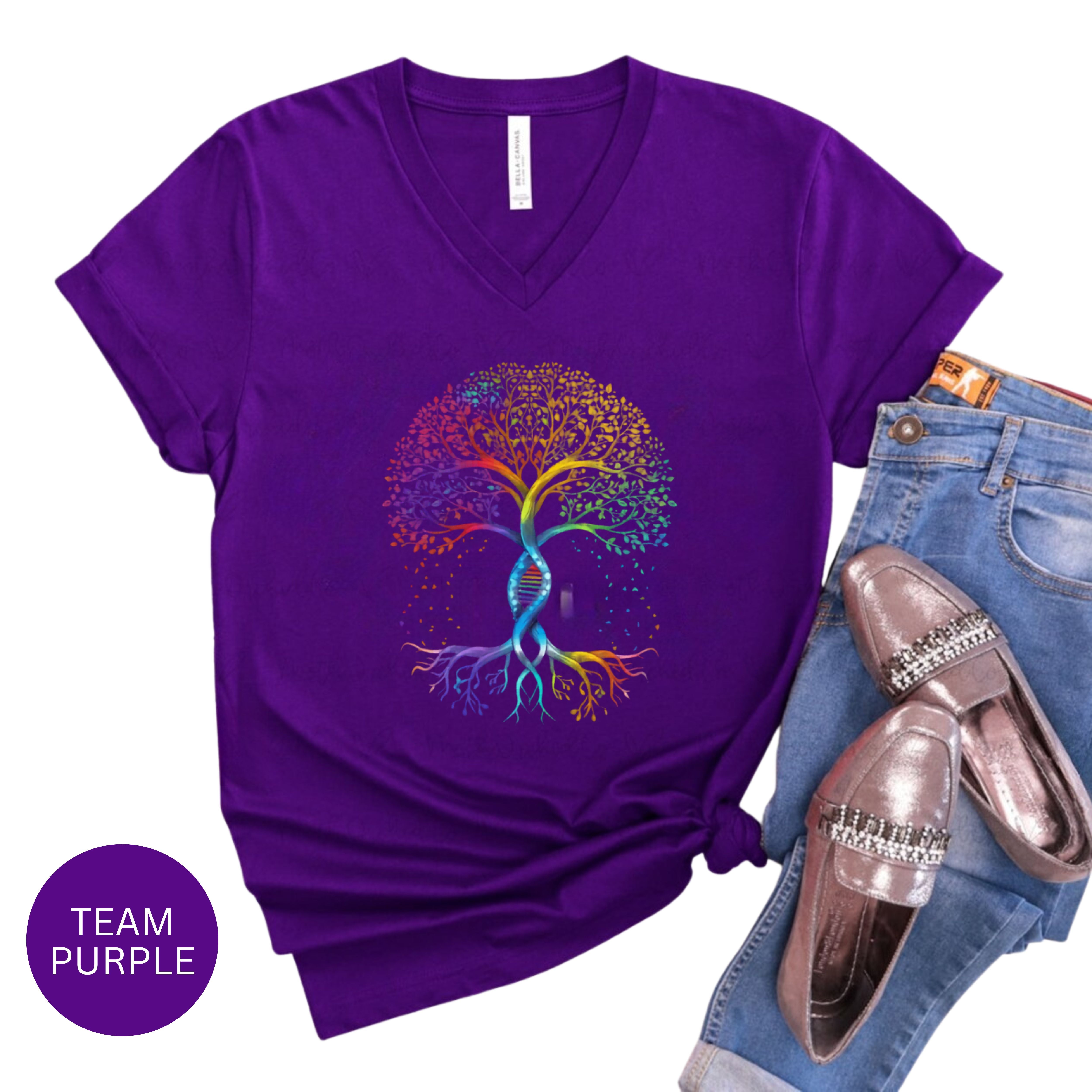 Pride Tree of Life Bella Canvas V-Neck Tee, Pride Tee Shirt, Gift For Pride Ally, LGBTQ Shirt