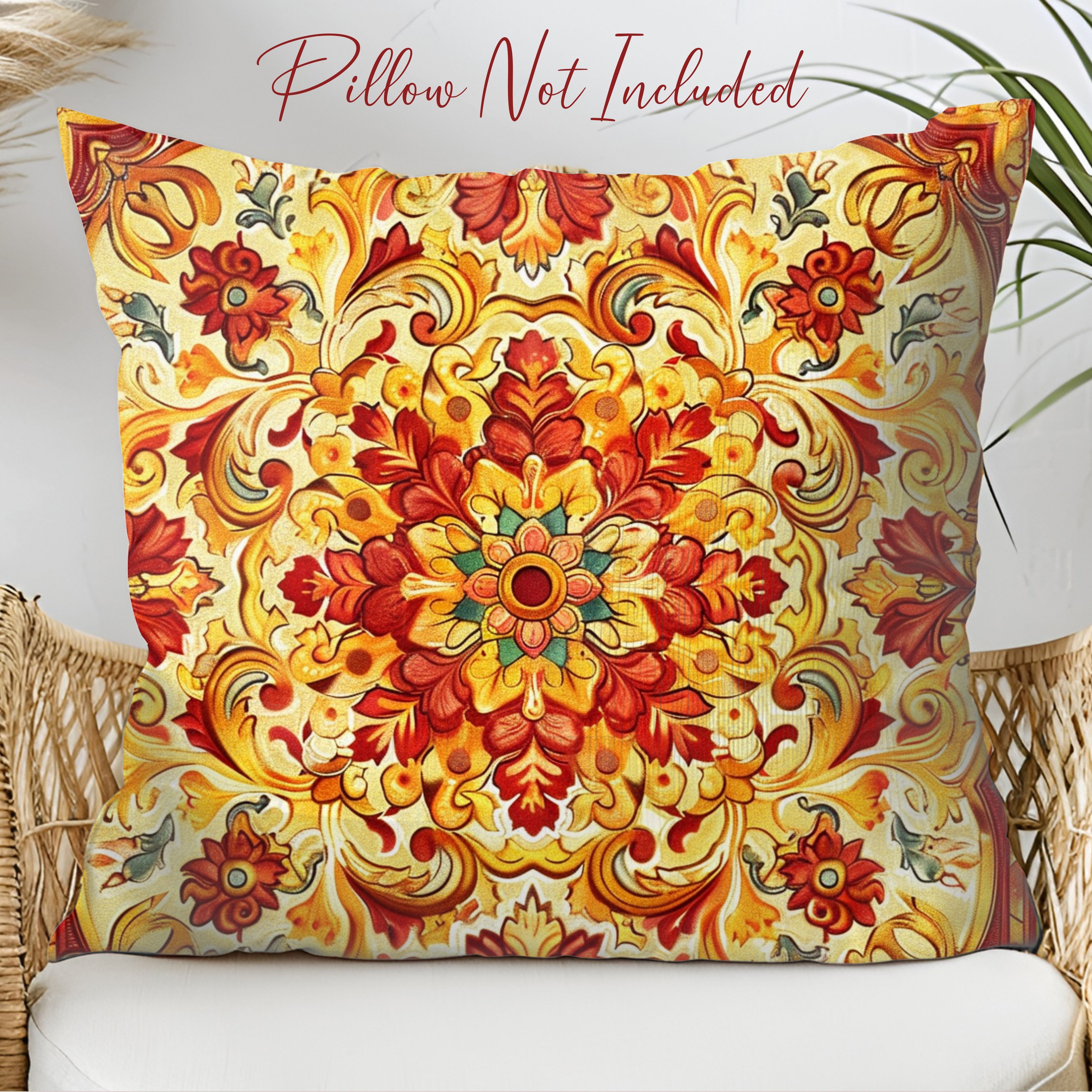 Ornate Decorative Pillowcase Perfect for Living or Guest Rooms - Machine Washable Avail in 5 Sizes