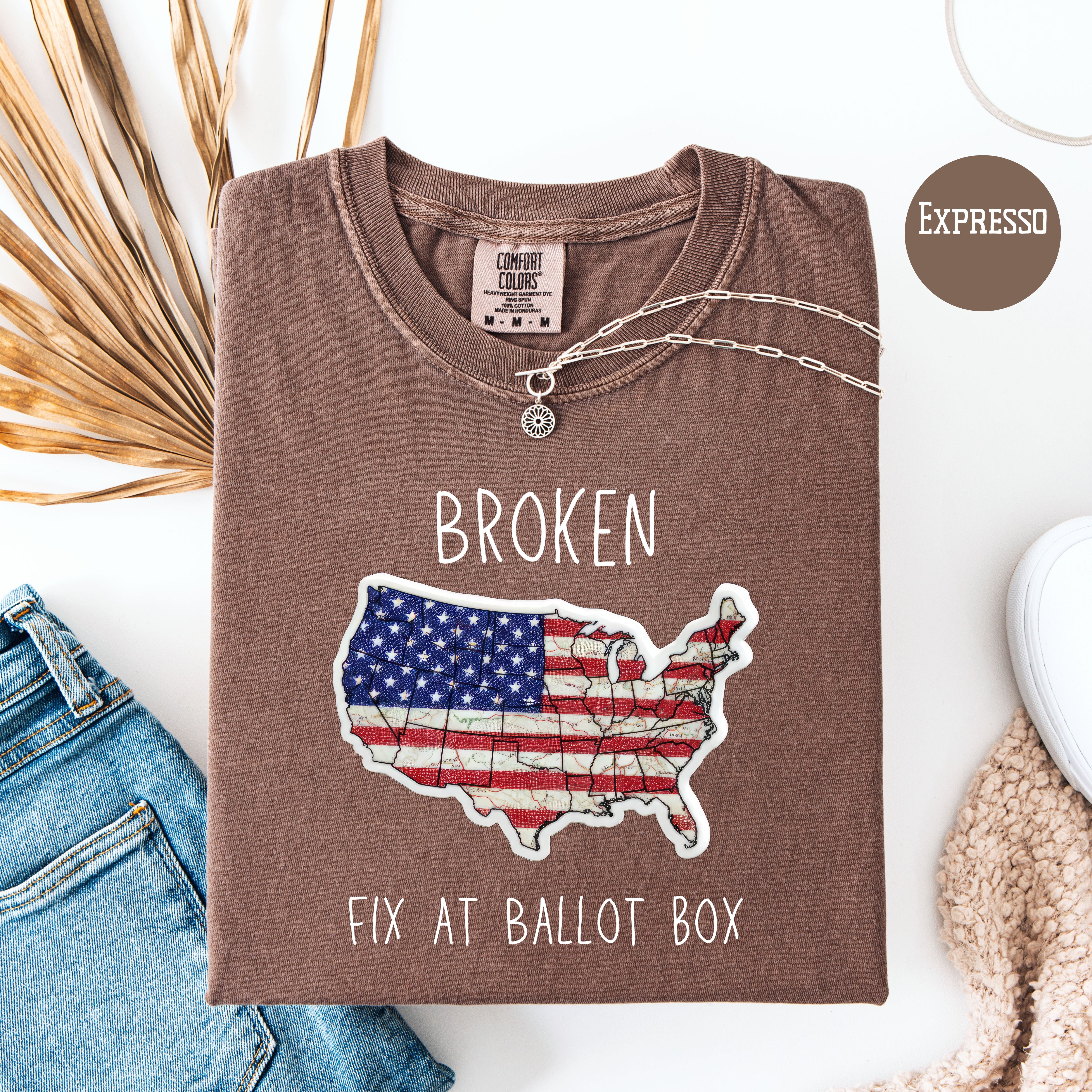 Funny Political USA Shirt Broken Fix at Ballot Box Unisex Comfort Colors T-Shirt, Protest Shirt, Political Tee, Vote Tee, Your Vote Matters