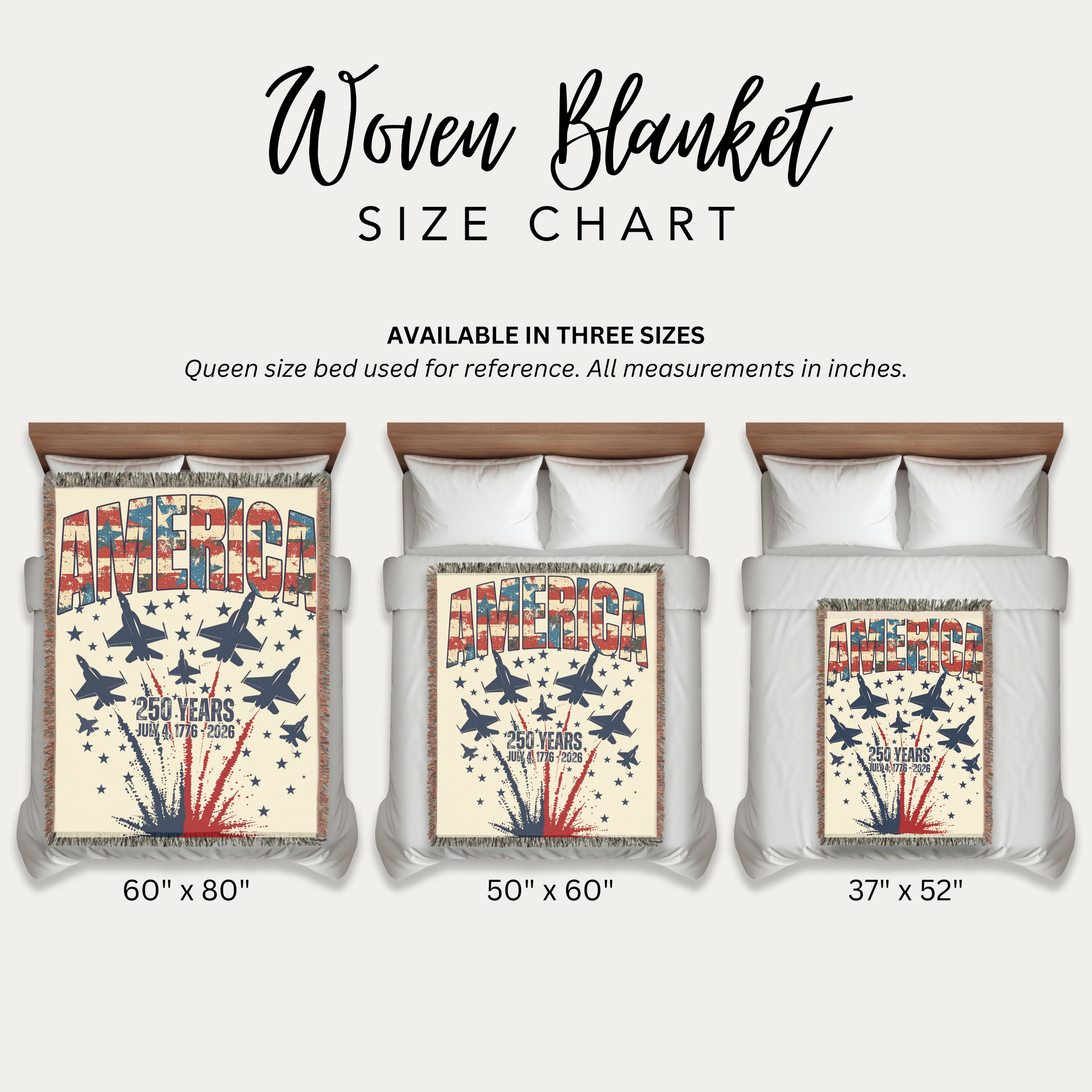 Celebrate America 250th Anniversary Patriotic Woven Throw Blanket Gift