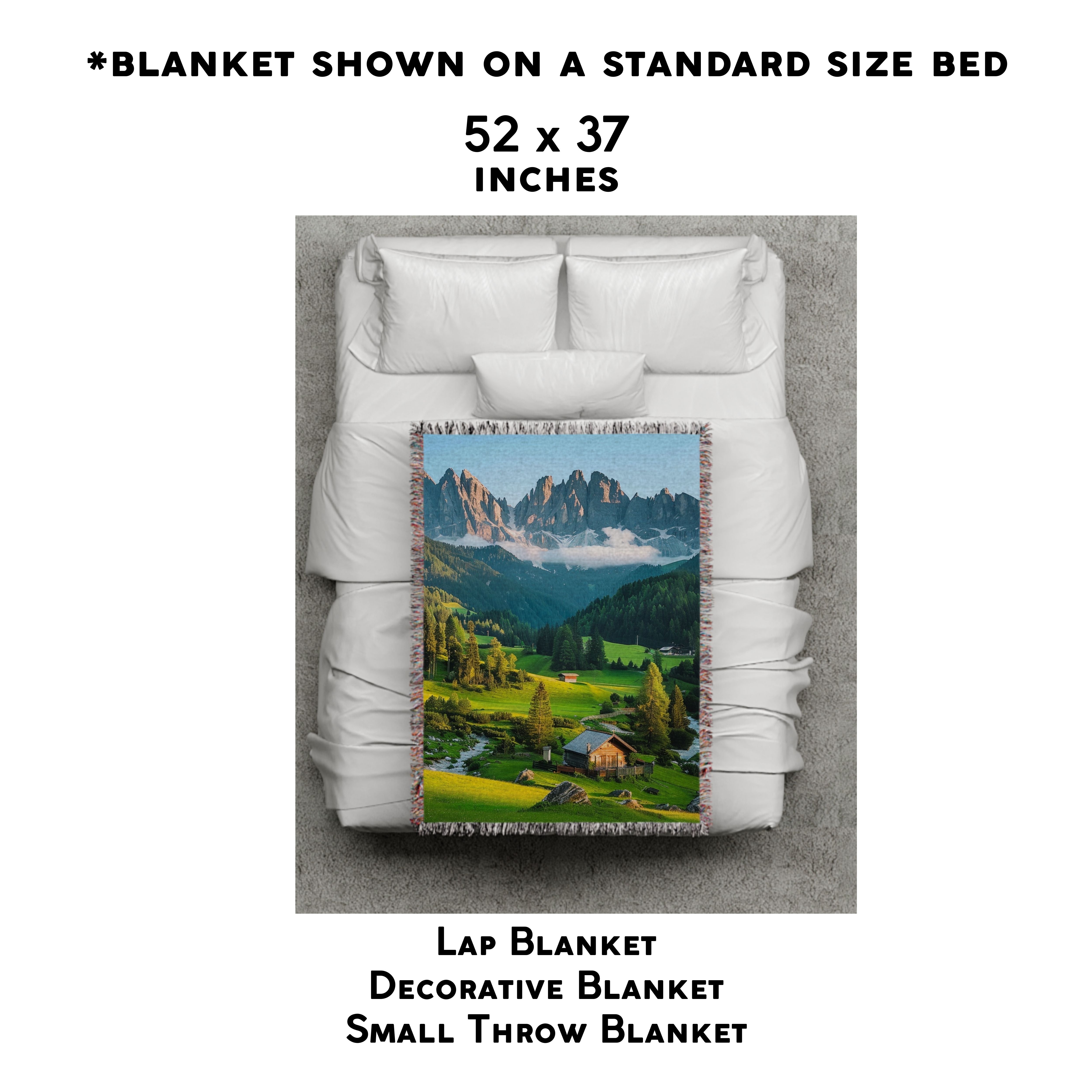 Italy Alps Milan Woven Blanket Gift, Milan Countryside Gift Blanket, Italian Alps Gift Throw, Italy Lover Gift, Traveler Gift Throw Blanket