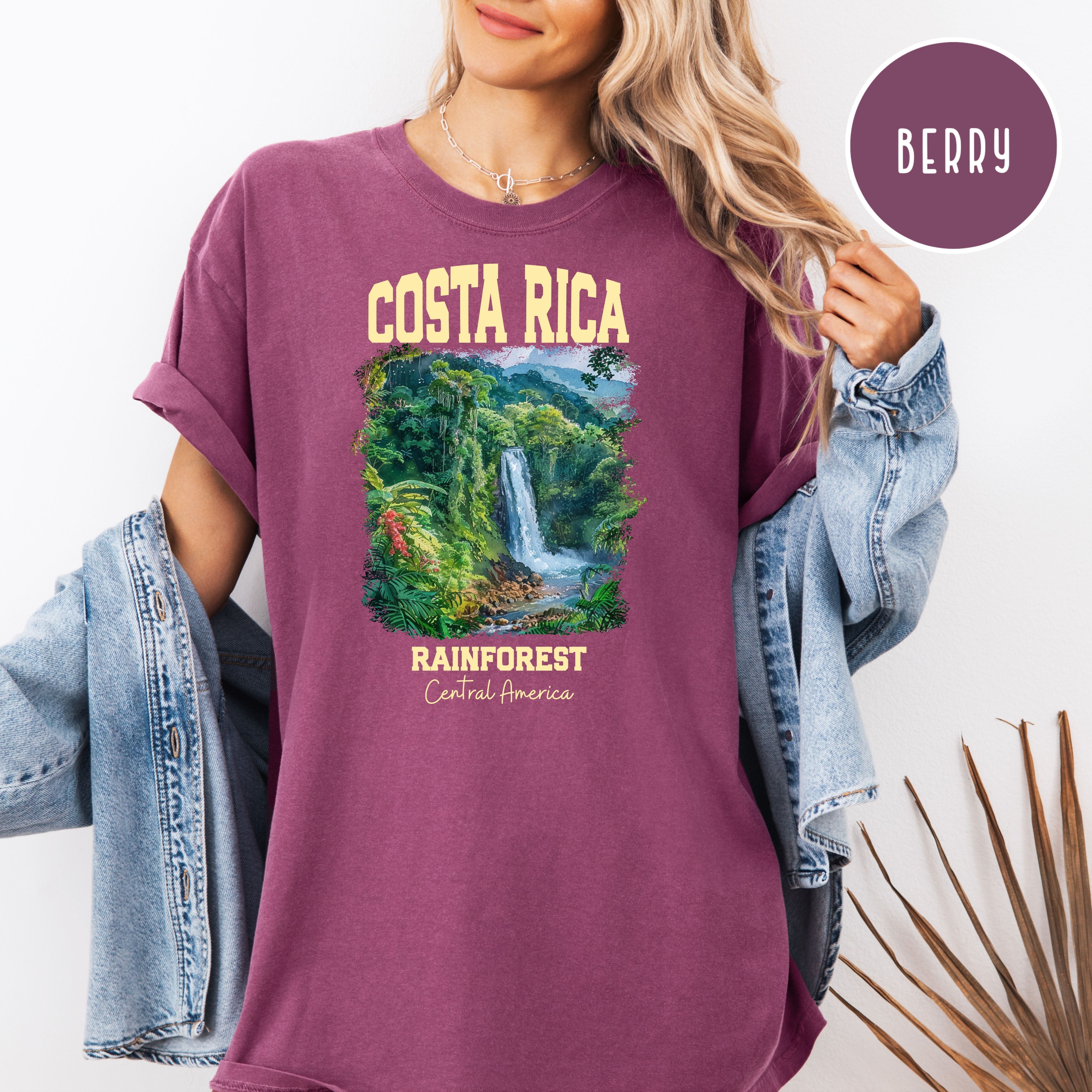 Costa Rica Rainforest Waterfall Comfort Colors T-Shirt, Costa Rica Shirt