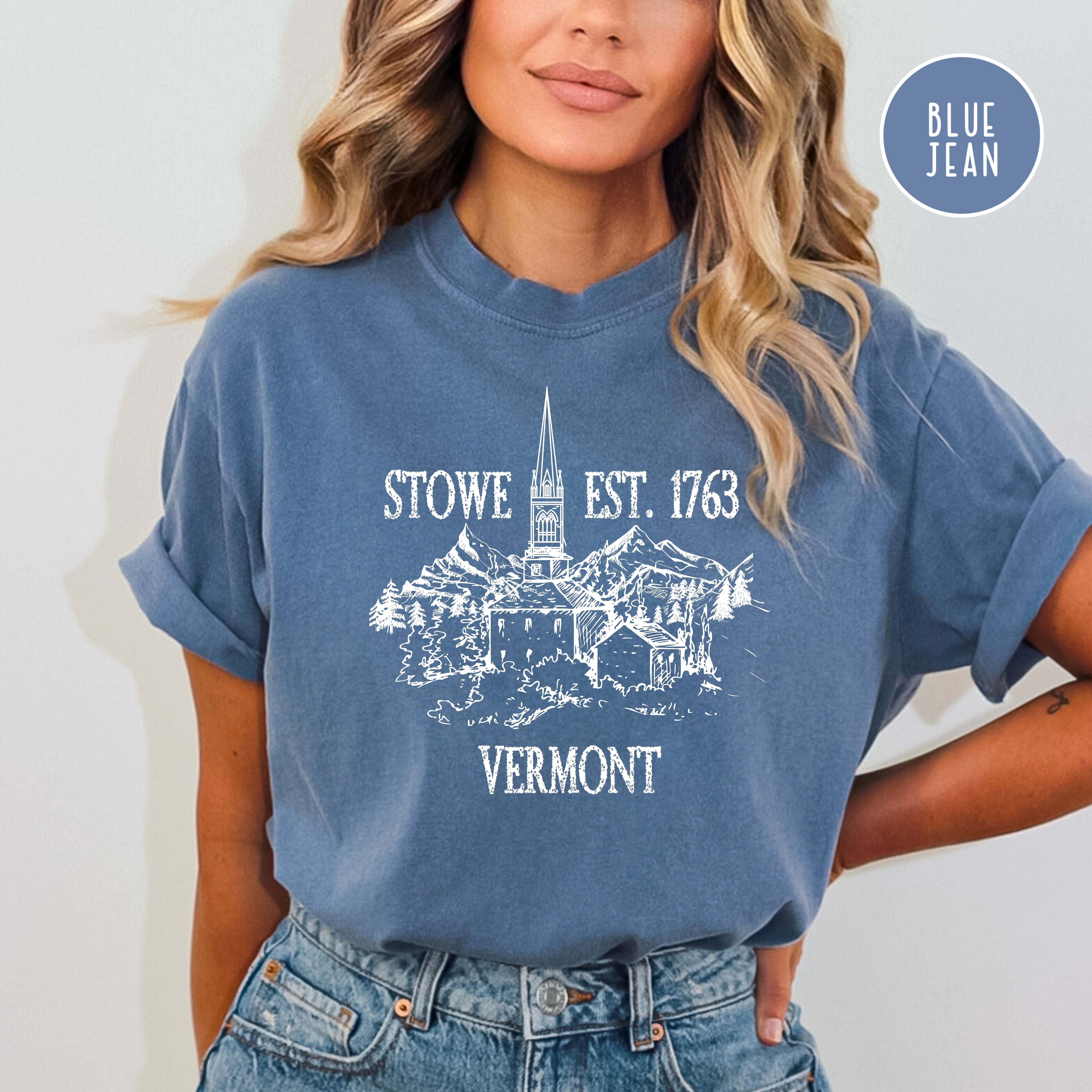 Stowe Vermont Grunge Style Comfort Colors® Tee