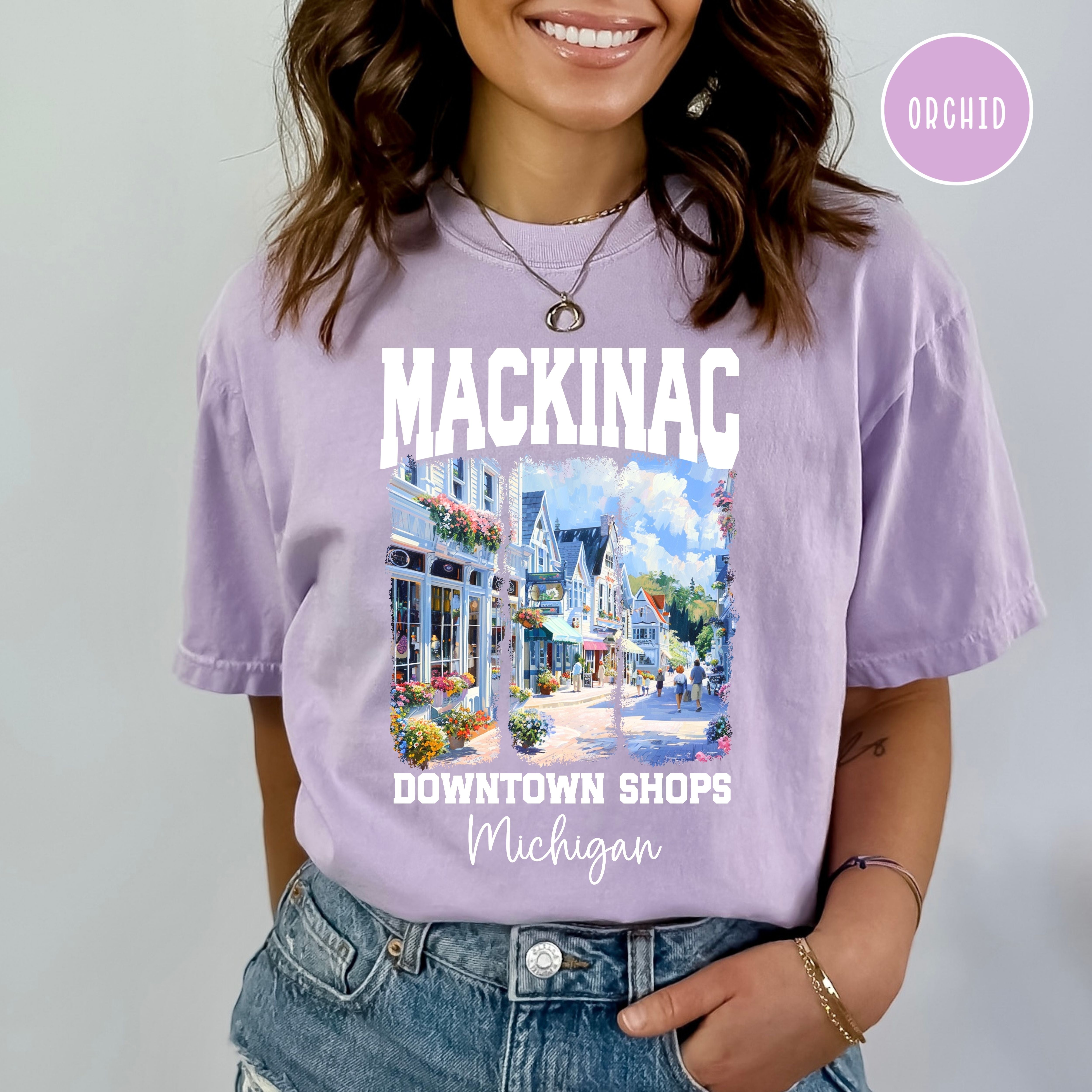 Mackinac Island Michigan Downtown Shops Comfort Colors® Tee