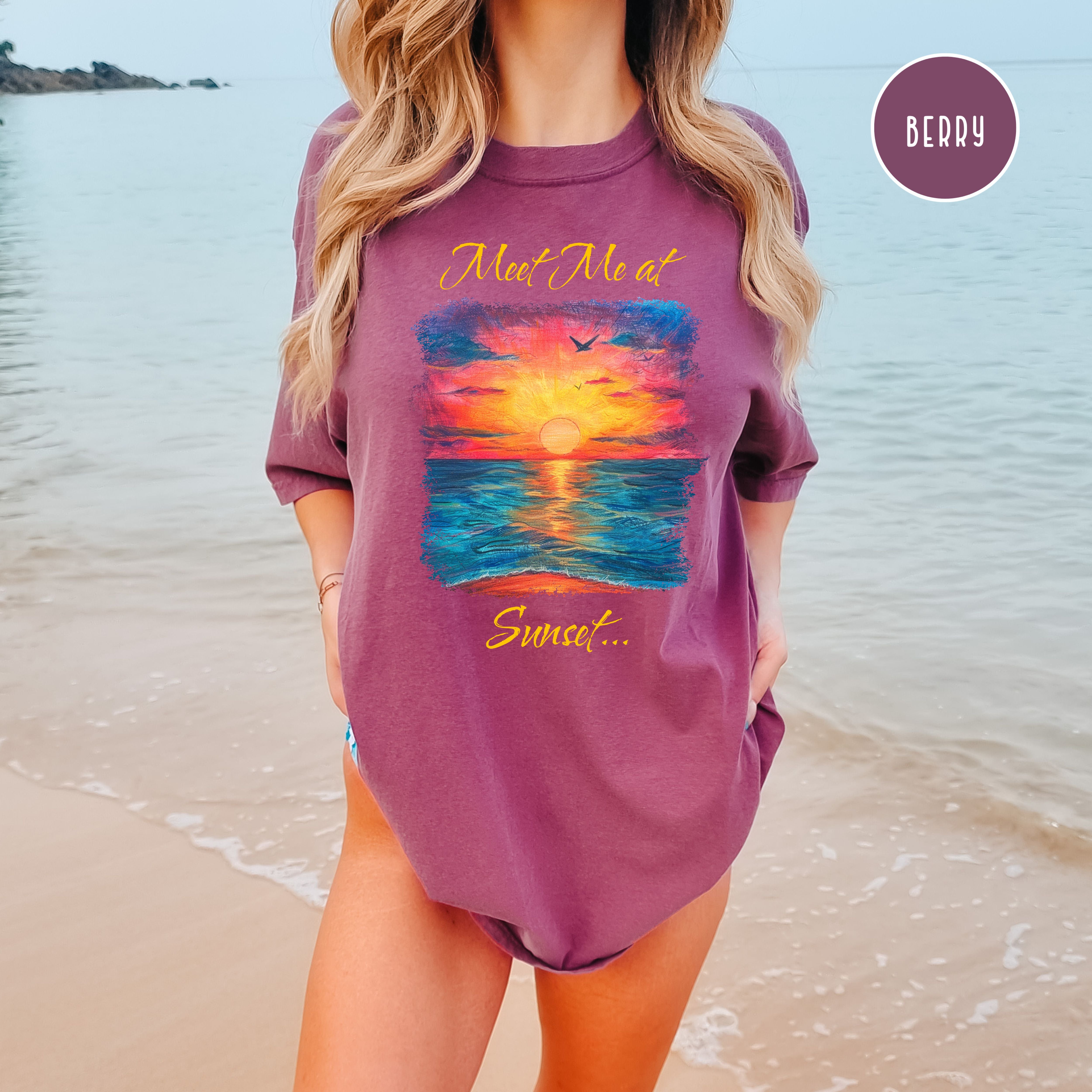 Meet Me At Sunset Comfort Colors Sunset Shirt, Sunset Over Ocean Painting, Chasing Sunsets, Sunset Lover Shirt, Art Lover Tee