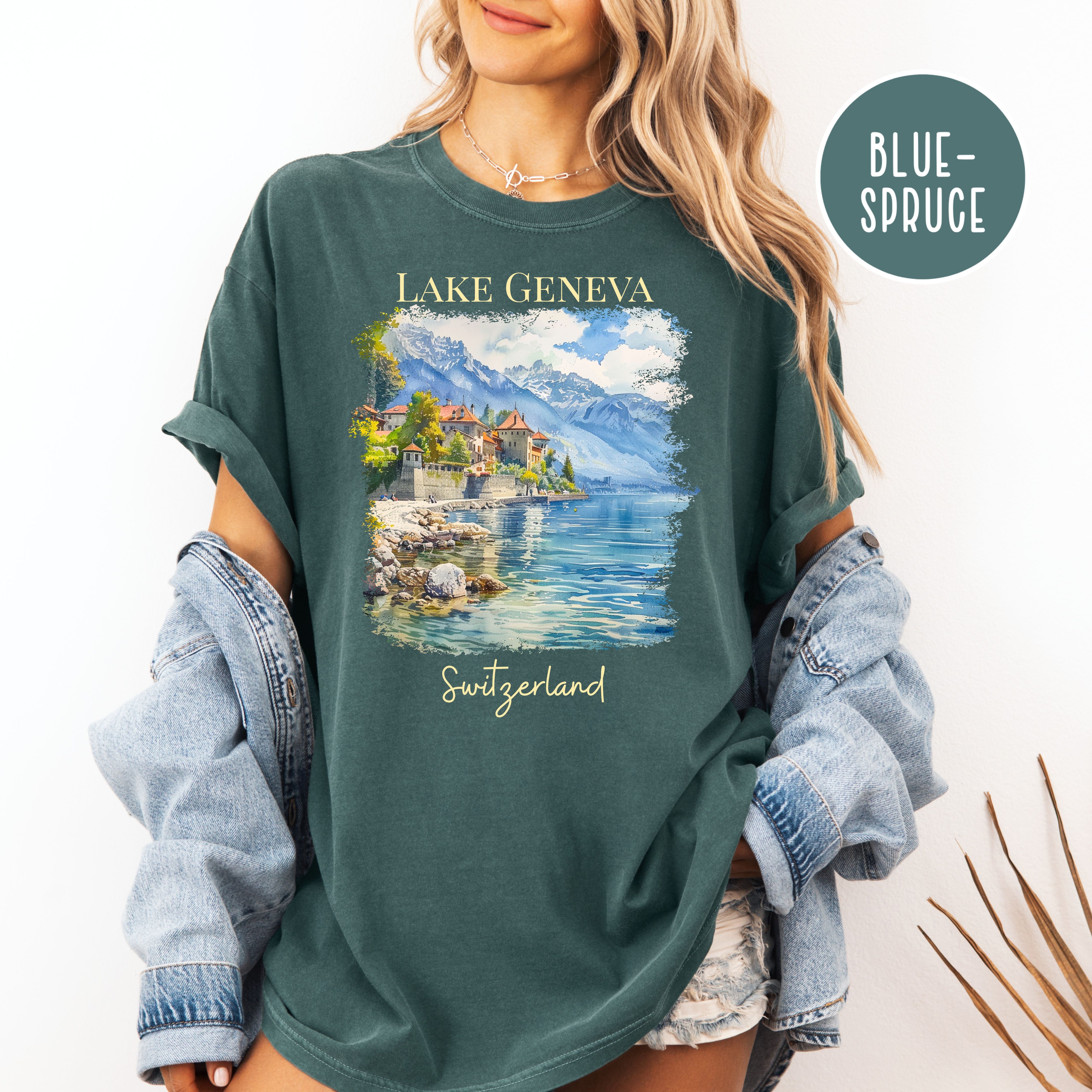 Lake Geneva Switzerland Comfort Colors Adult Unisex Vacation Gift Tee