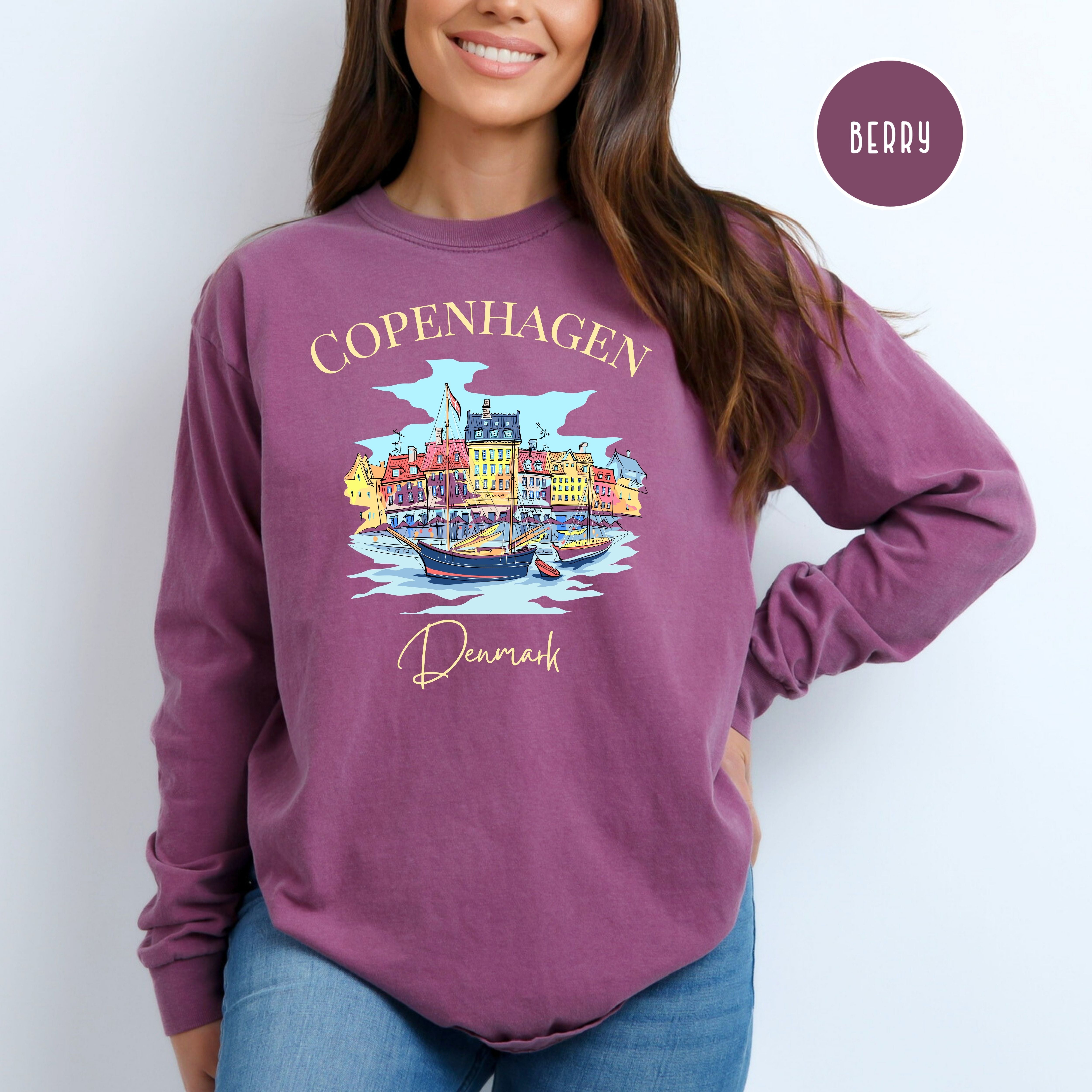 Copenhagen Denmark Comfort Colors Long Sleeve Tee