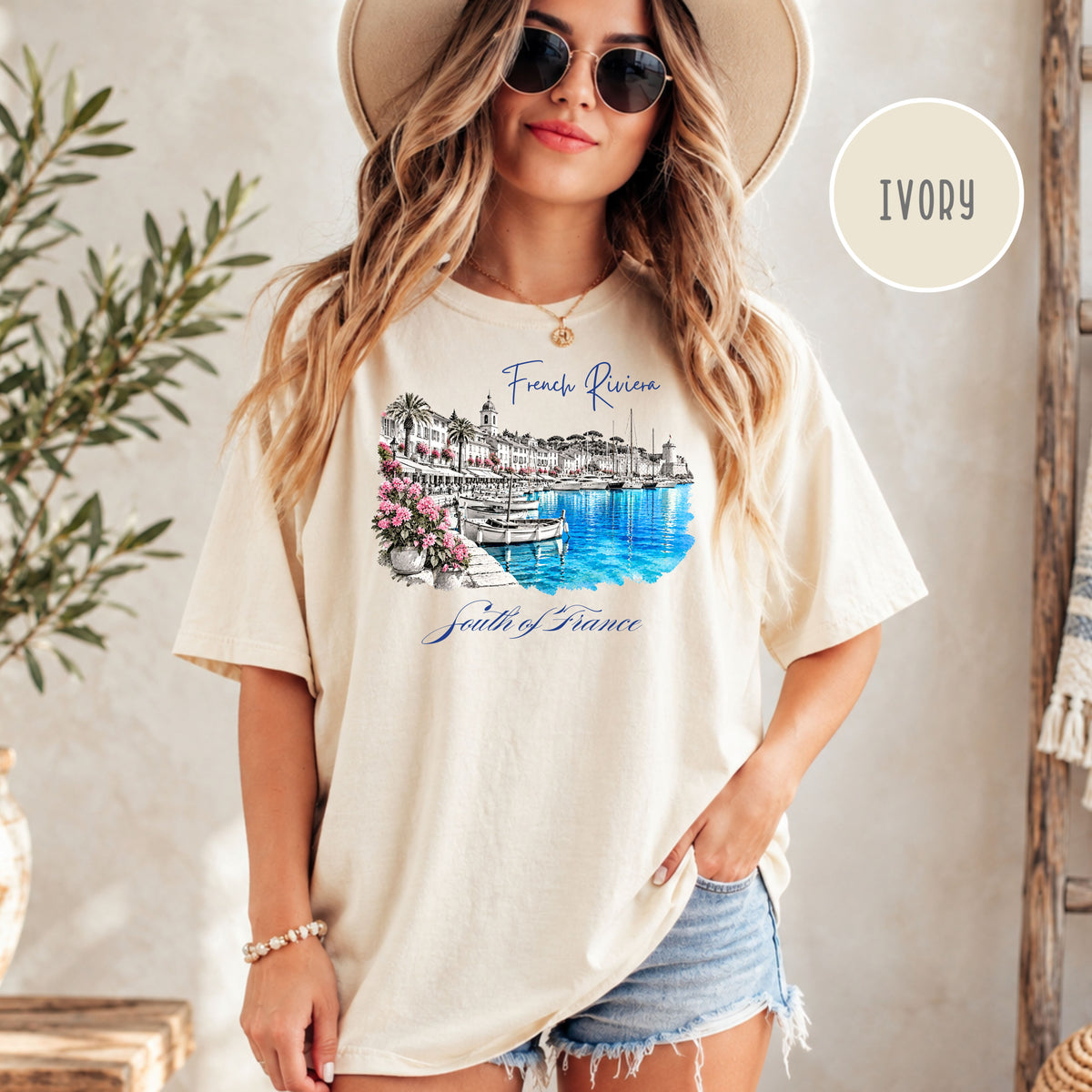 French Riviera Comfort Colors T-Shirt, South of France Vacation Gift Shirt, Mediterranean Coast Shirt, Cote d'Azur Gift, France Travel Shirt