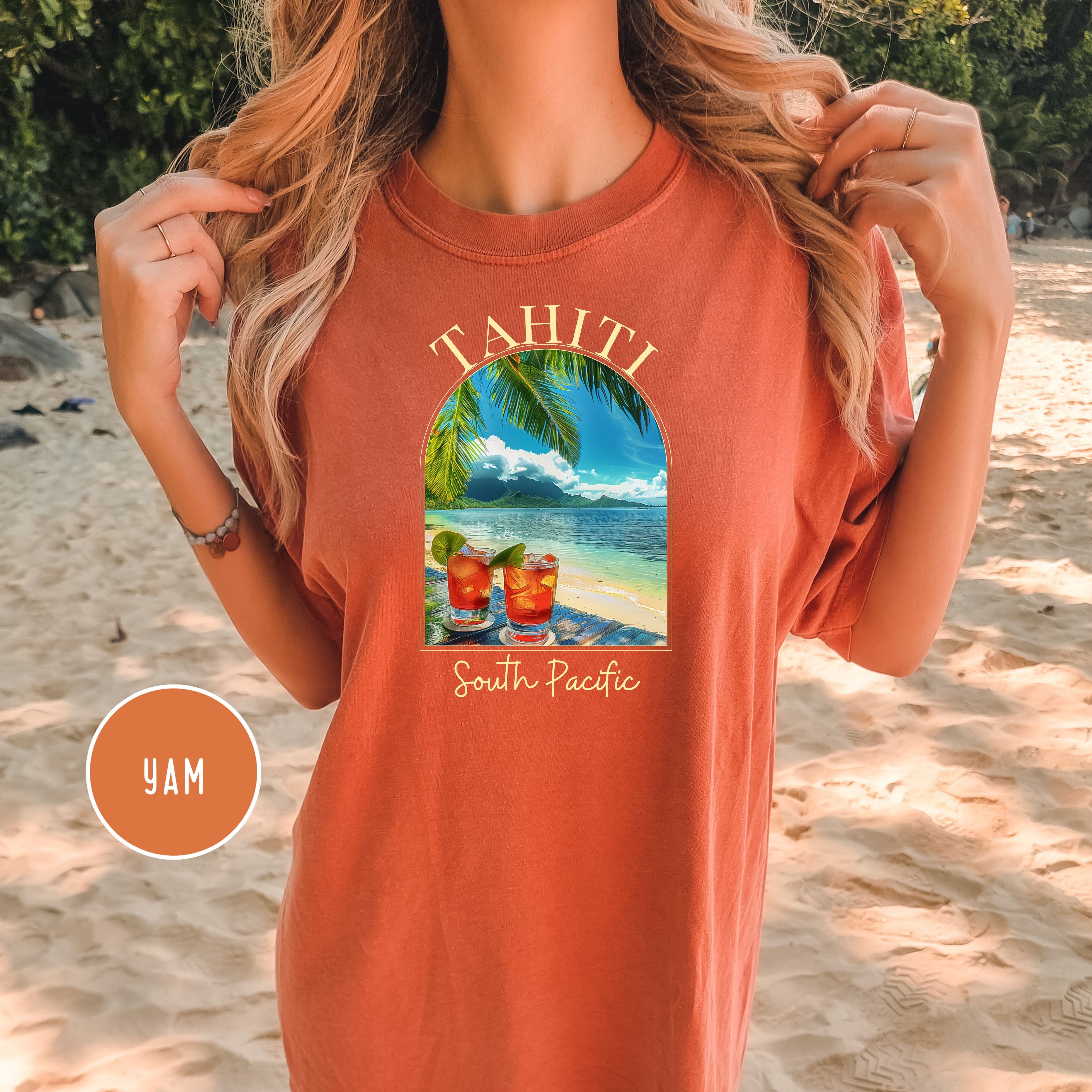 Tahiti South Pacific Drinks on the Beach Vacation Comfort Colors® Tee