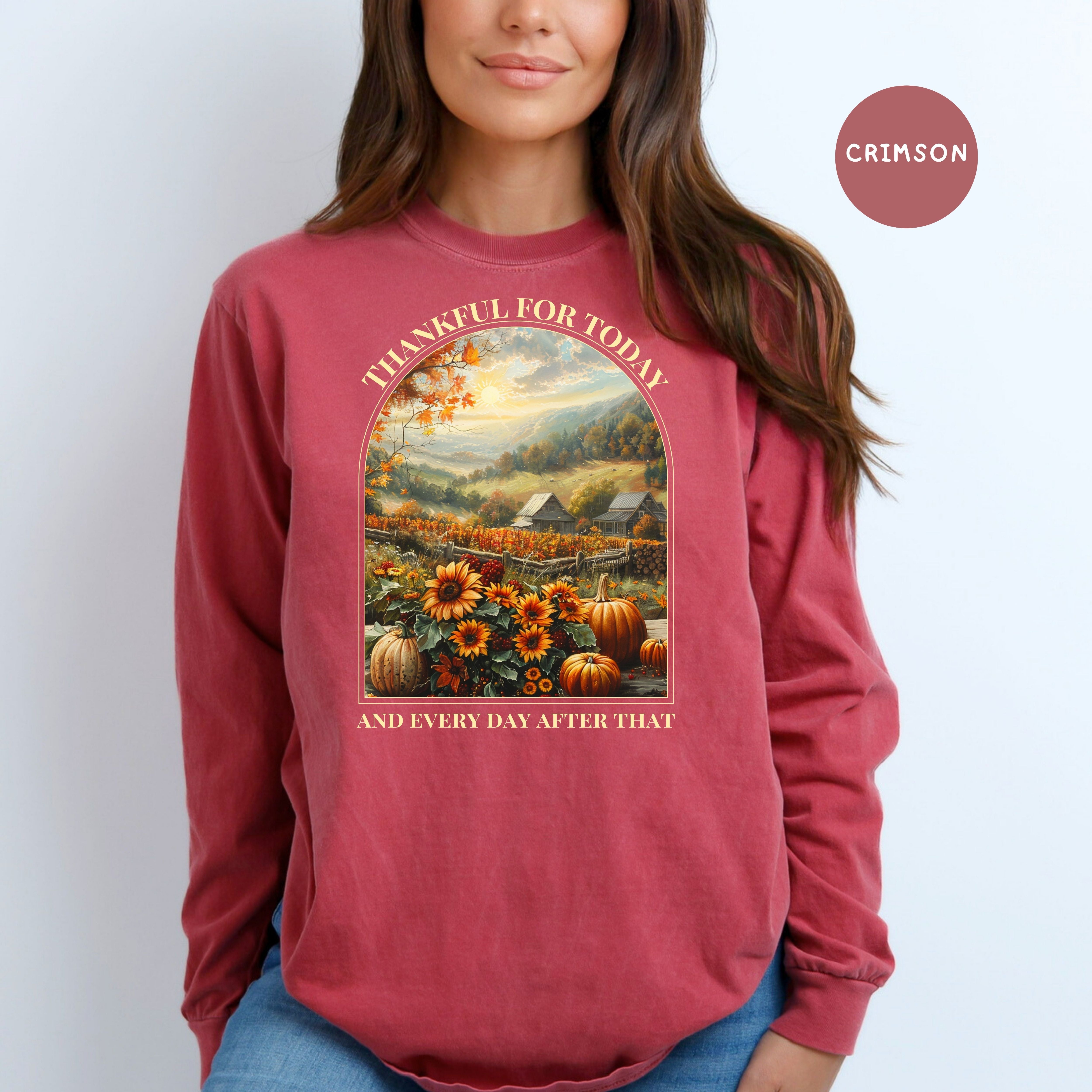Thankful for Today Comfort Colors® Long Sleeve Gratitude Tee