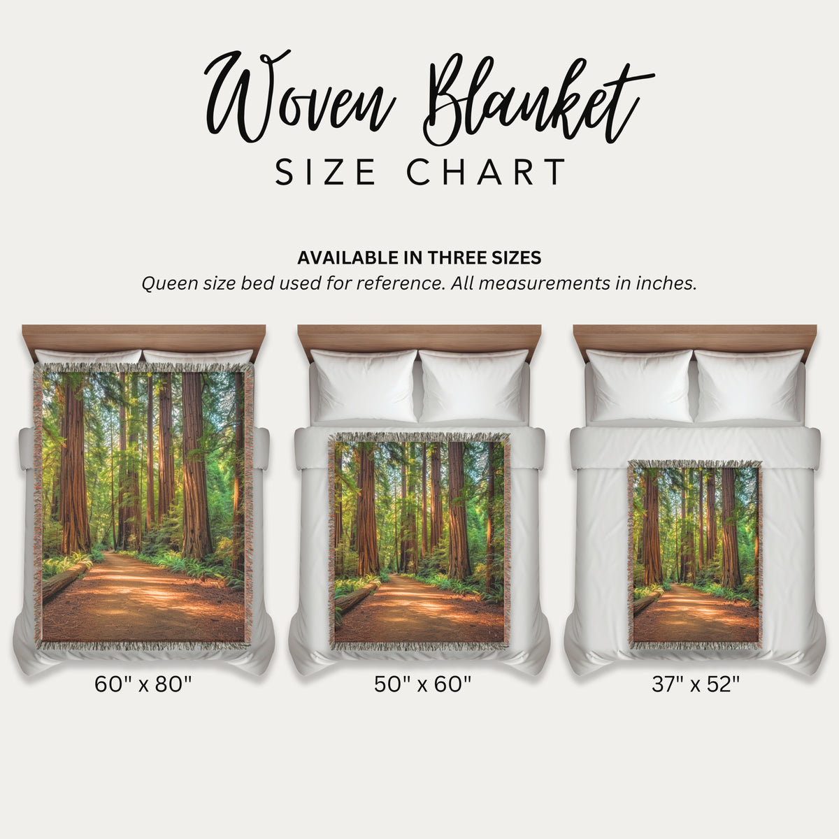 California Giant Redwood Trees Woven Throw Blanket