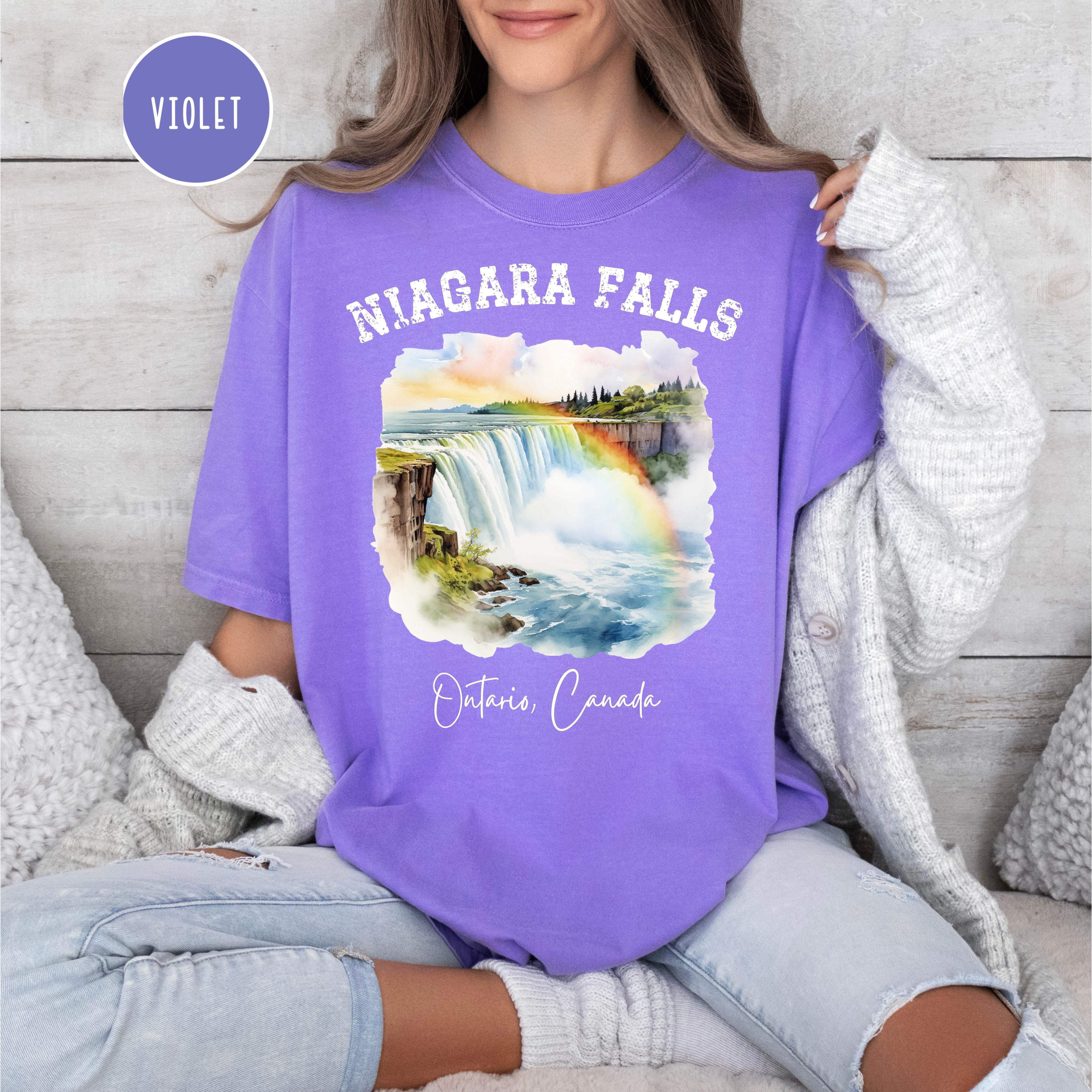 Rainbow Over Niagara Falls Canada Comfort Colors Adult Unisex Tee