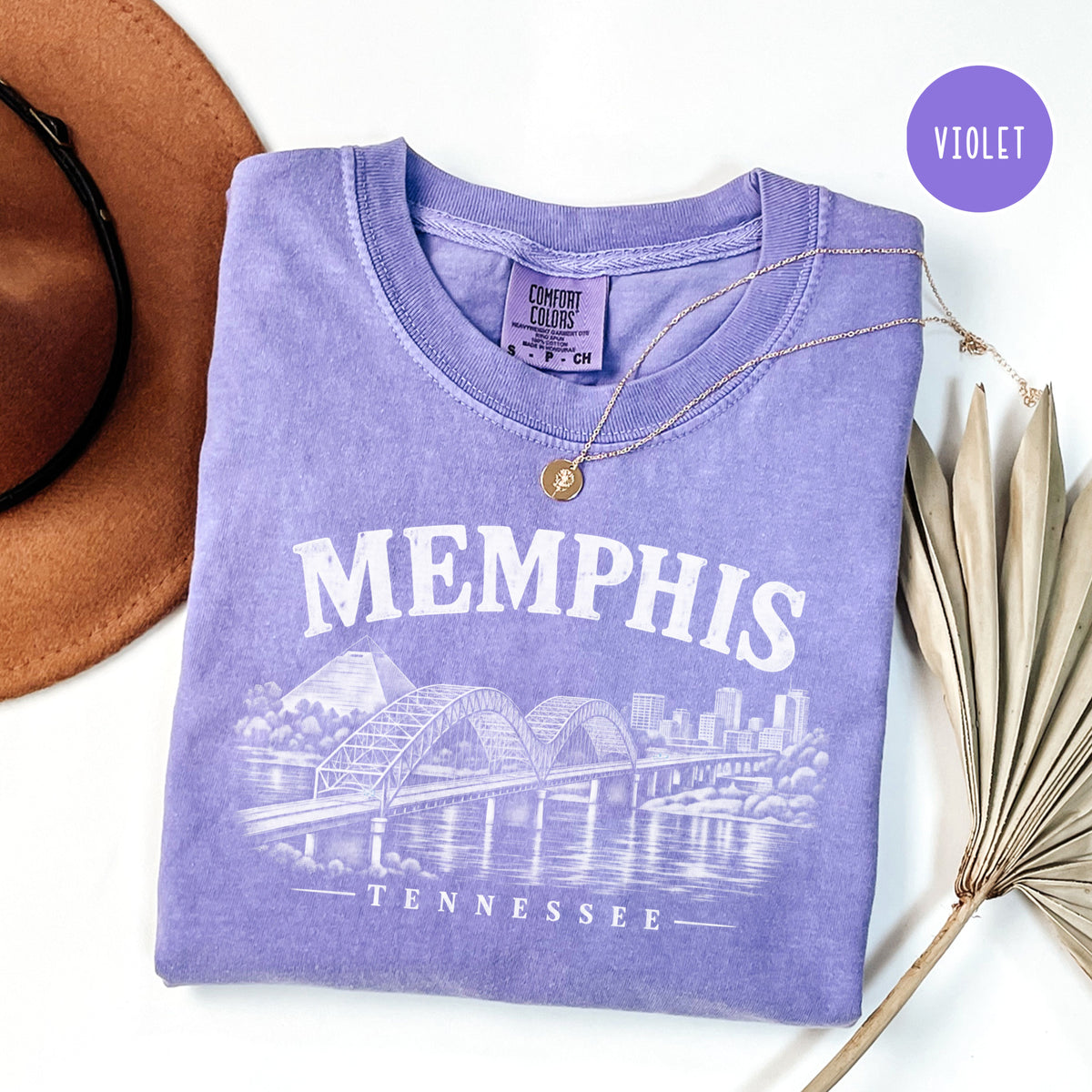 Memphis Tennessee Distressed Style Unisex Comfort Colors T-Shirt, Memphis River Bridge Shirt, Memphis Gift Shirt, Memphis Vacation Tee Shirt