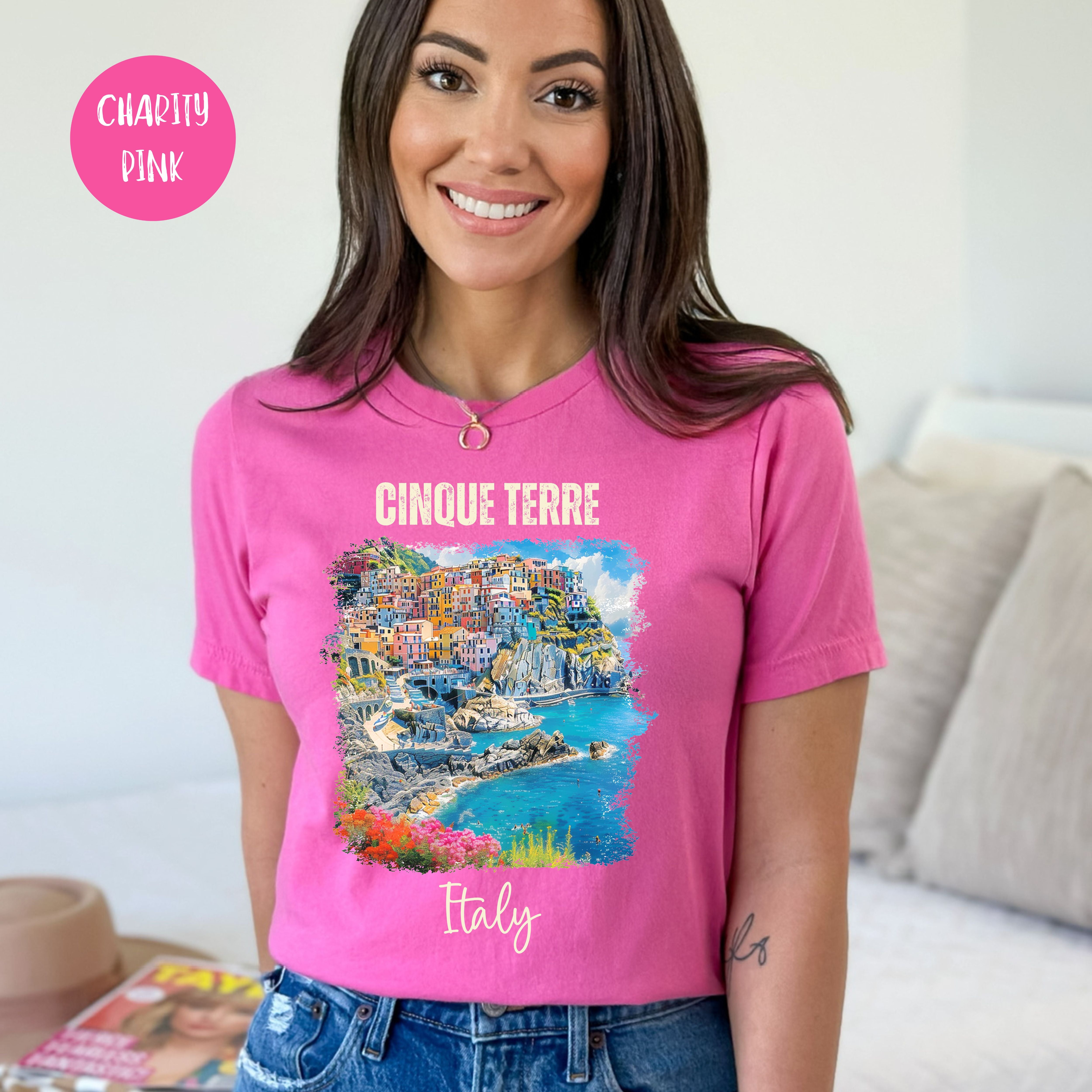 Cinque Terre Italian Beach Town Shirt, Italy Lover Bella Canvas Tee