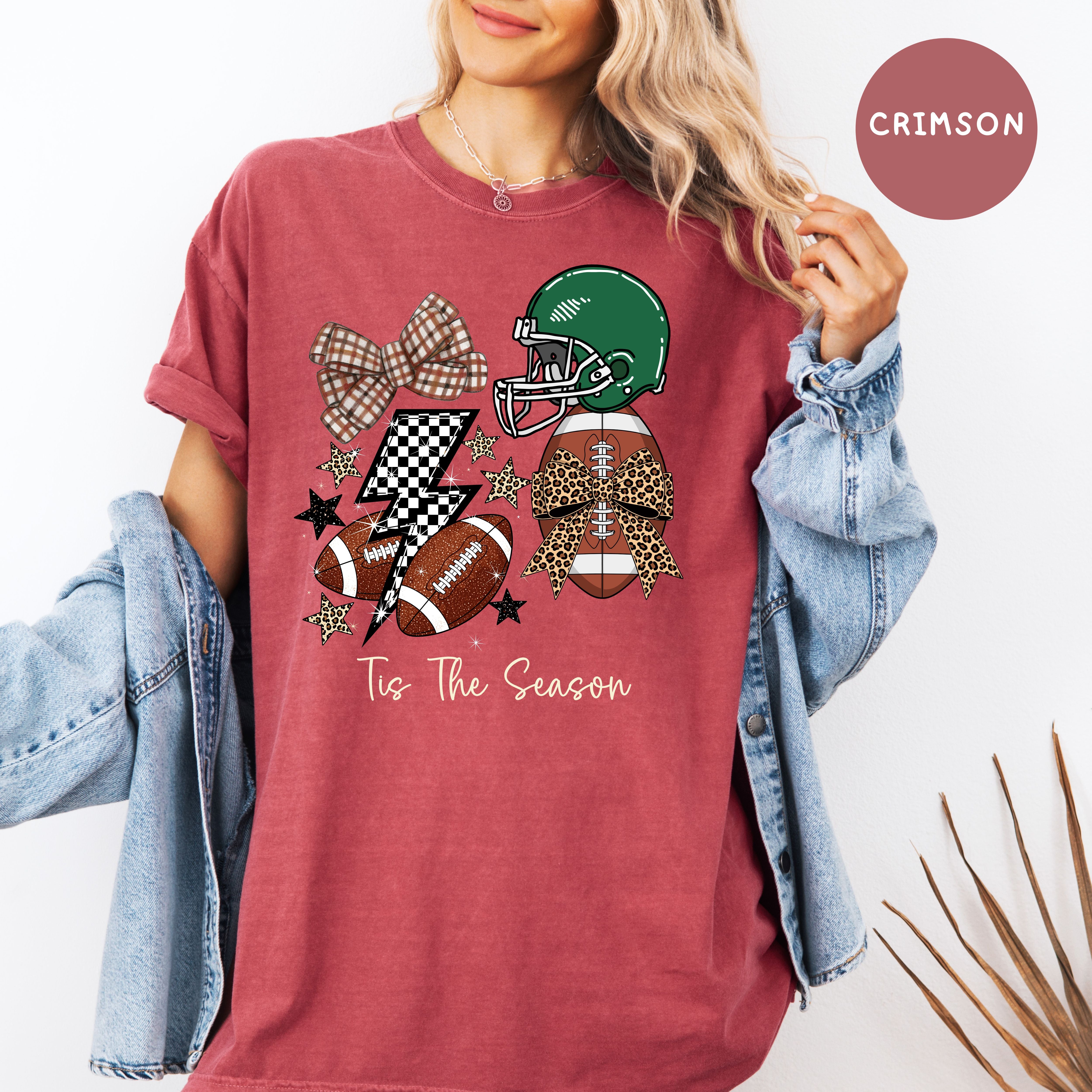 Tis The Season Football Comfort Colors Tee Shirt
