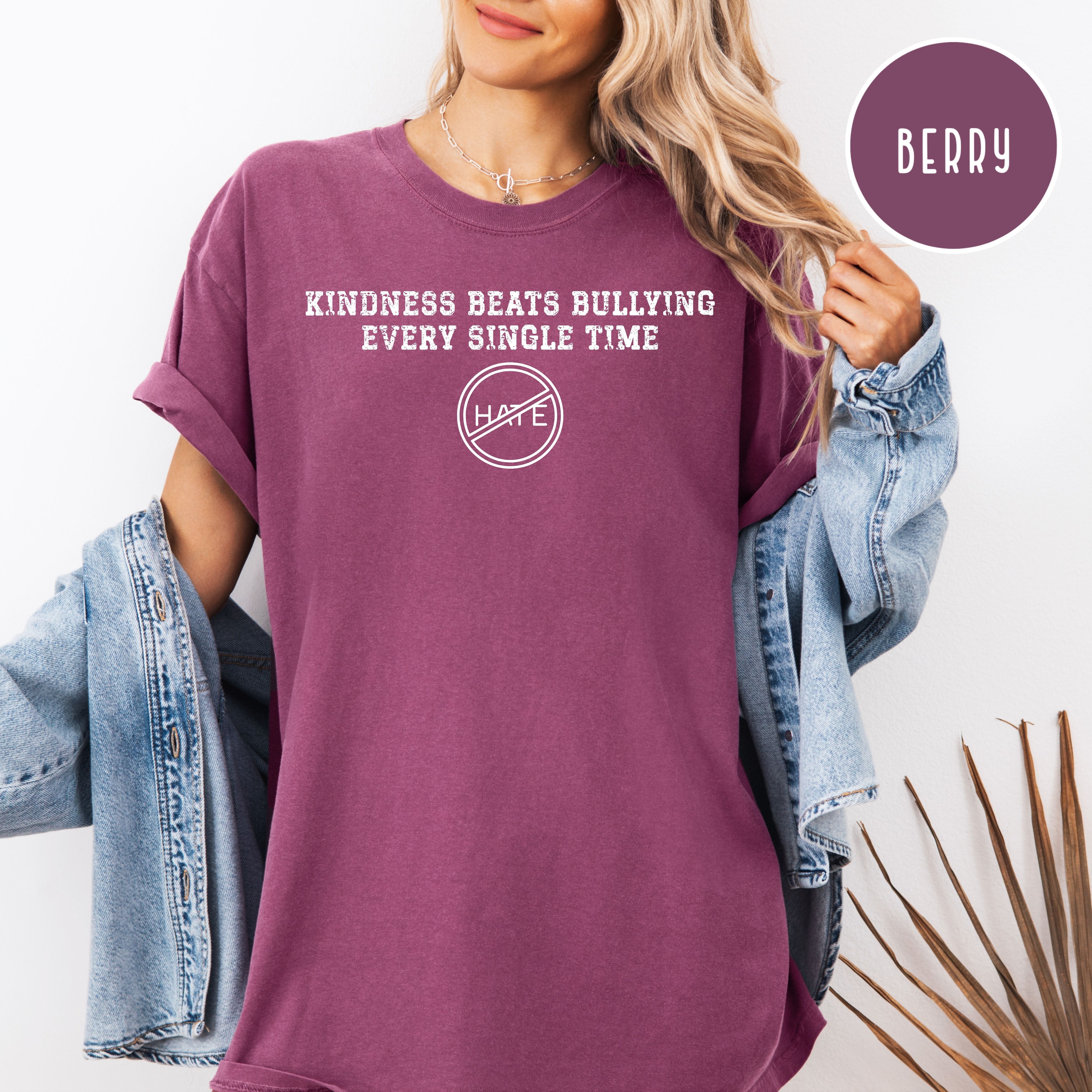 Kindness Unisex Comfort Colors T-Shirt, Anti Bullying Shirt, Anti-Hate Shirt, Kindness Beats Bullying Shirt