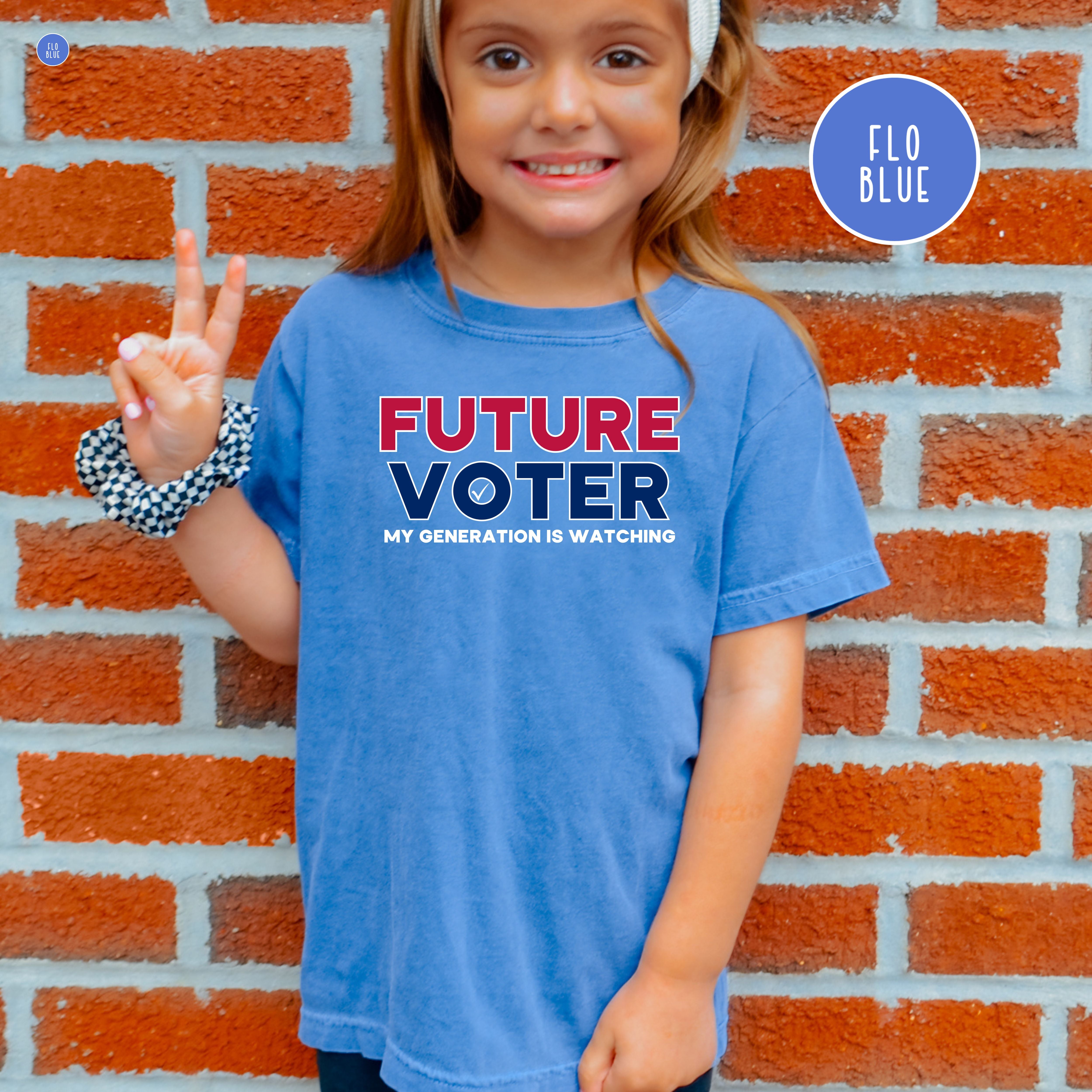 Future Voter My Generation is Watching Youth Sized Comfort Colors® Unisex Kids Voting Tee