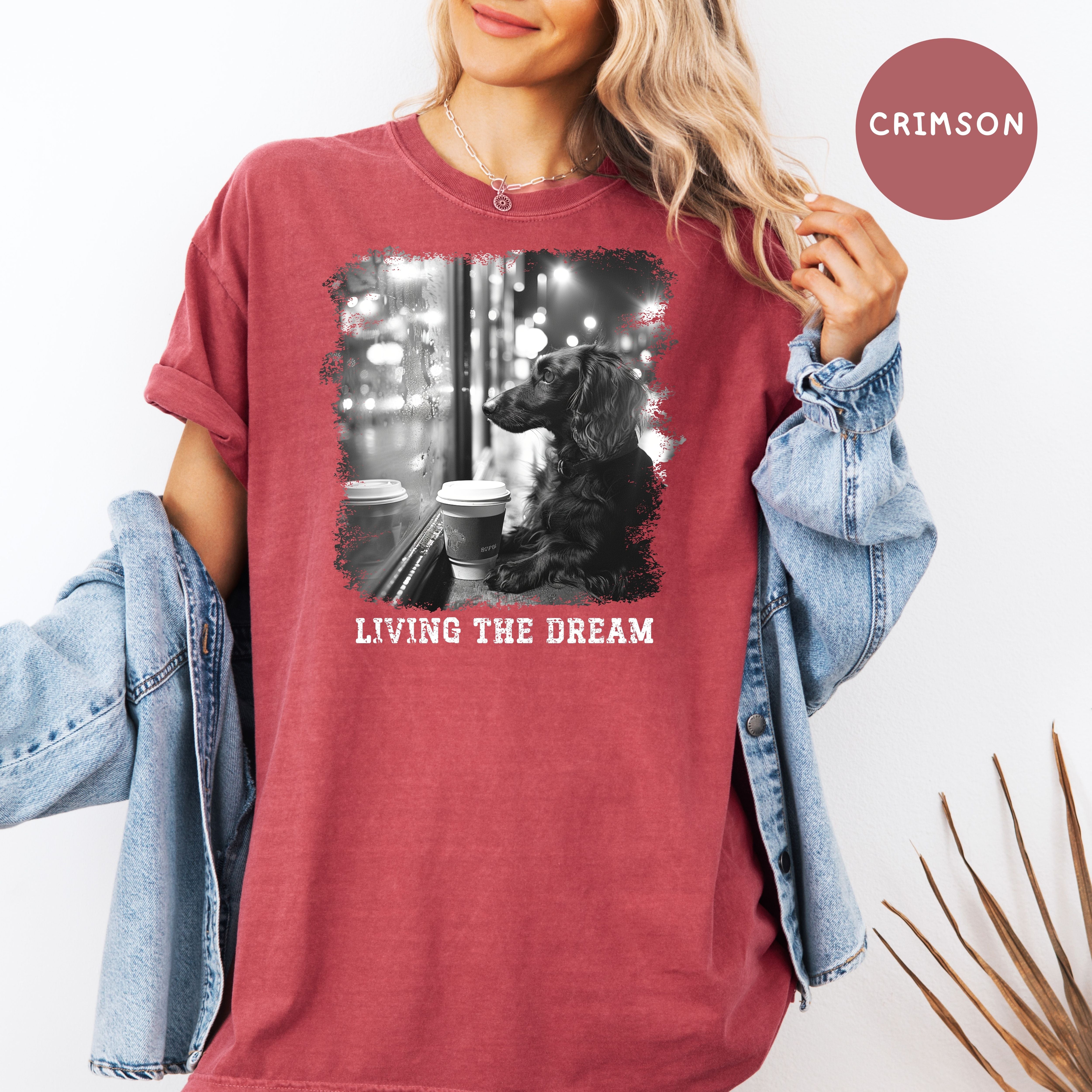 Dachshund Mama Comfort Colors T-Shirt, Doxie Lover Tee Shirt, Living The Dream Wiener Dog Shirt, Sausage Dog, Funny Dog Lover Shirt