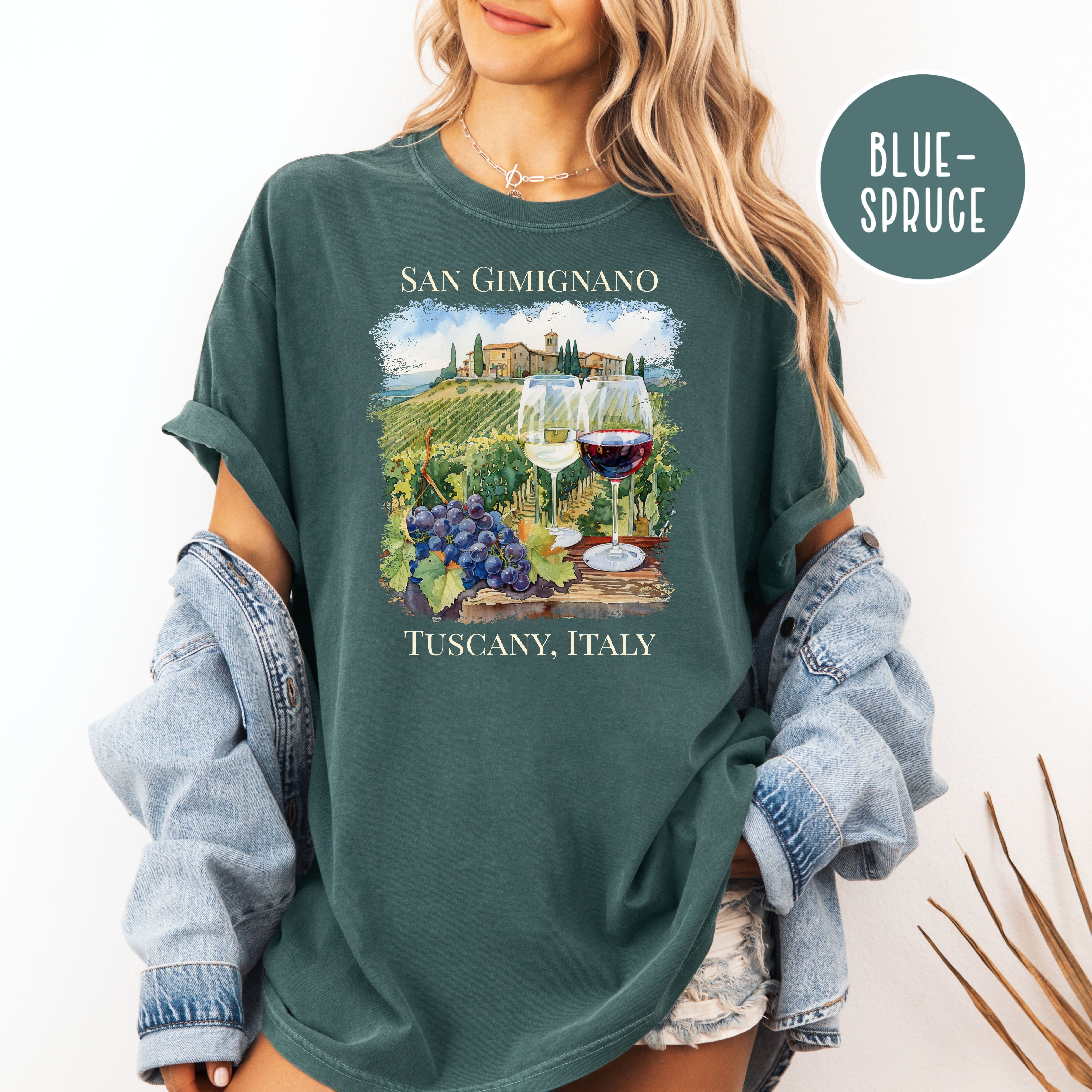San Gimignano Tuscany Vineyard Italy Comfort Colors Vacation Gift Tee