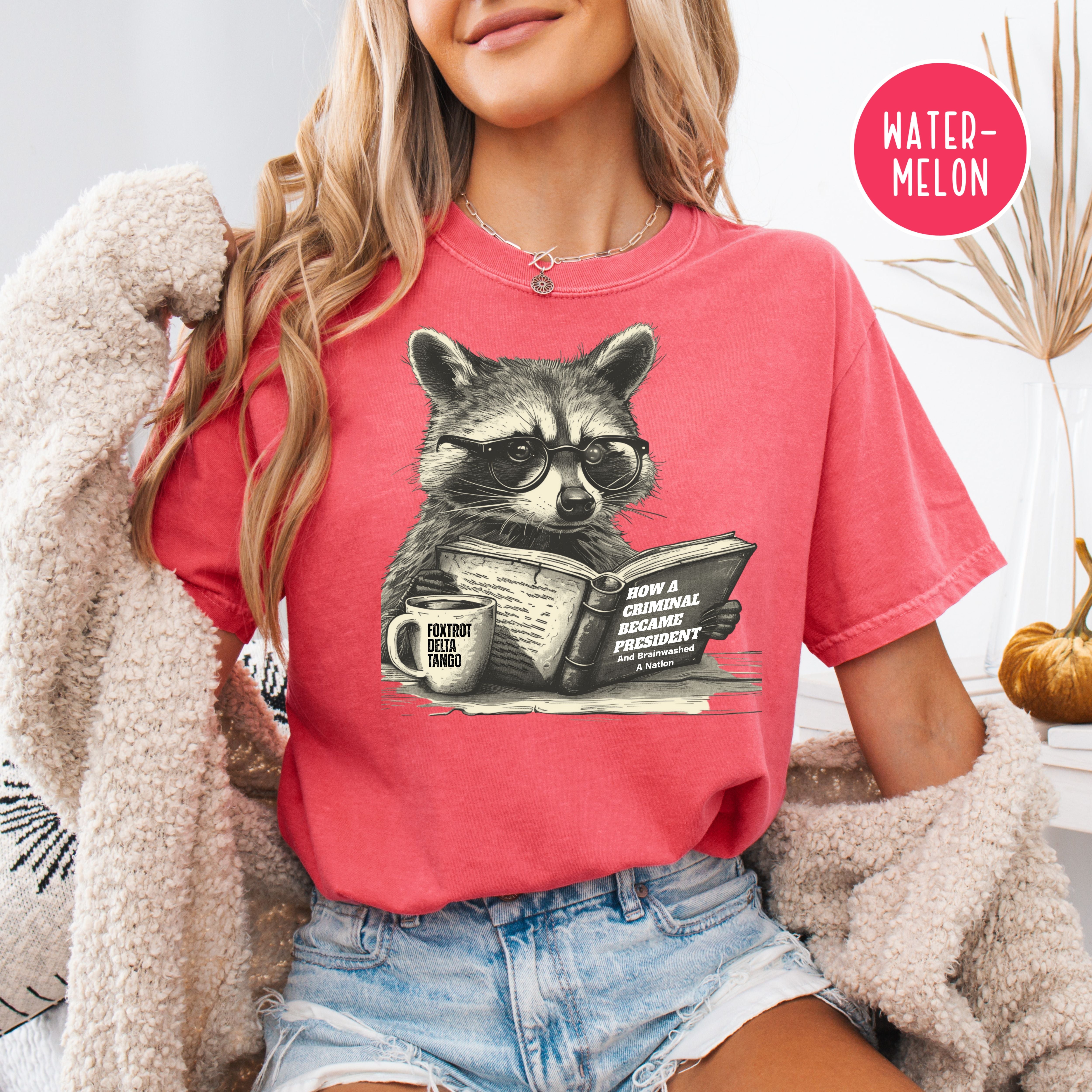 Subtle Foxtrot Delta Tango, Cute Raccoon Anti-Trump Comfort Colors Tee