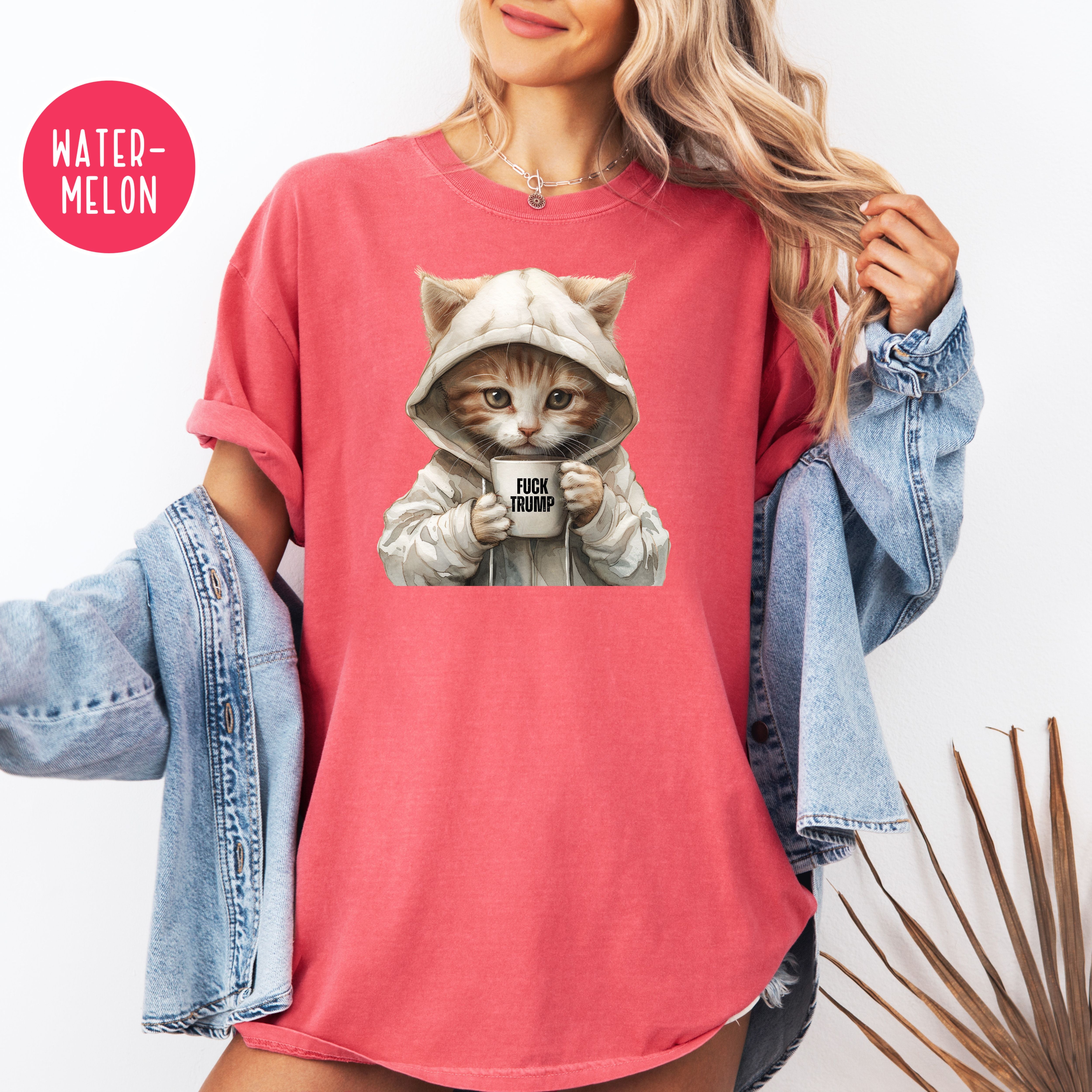 Anti-Trump Cat Lover Fuck Trump Comfort Colors Trump Protest Shirt