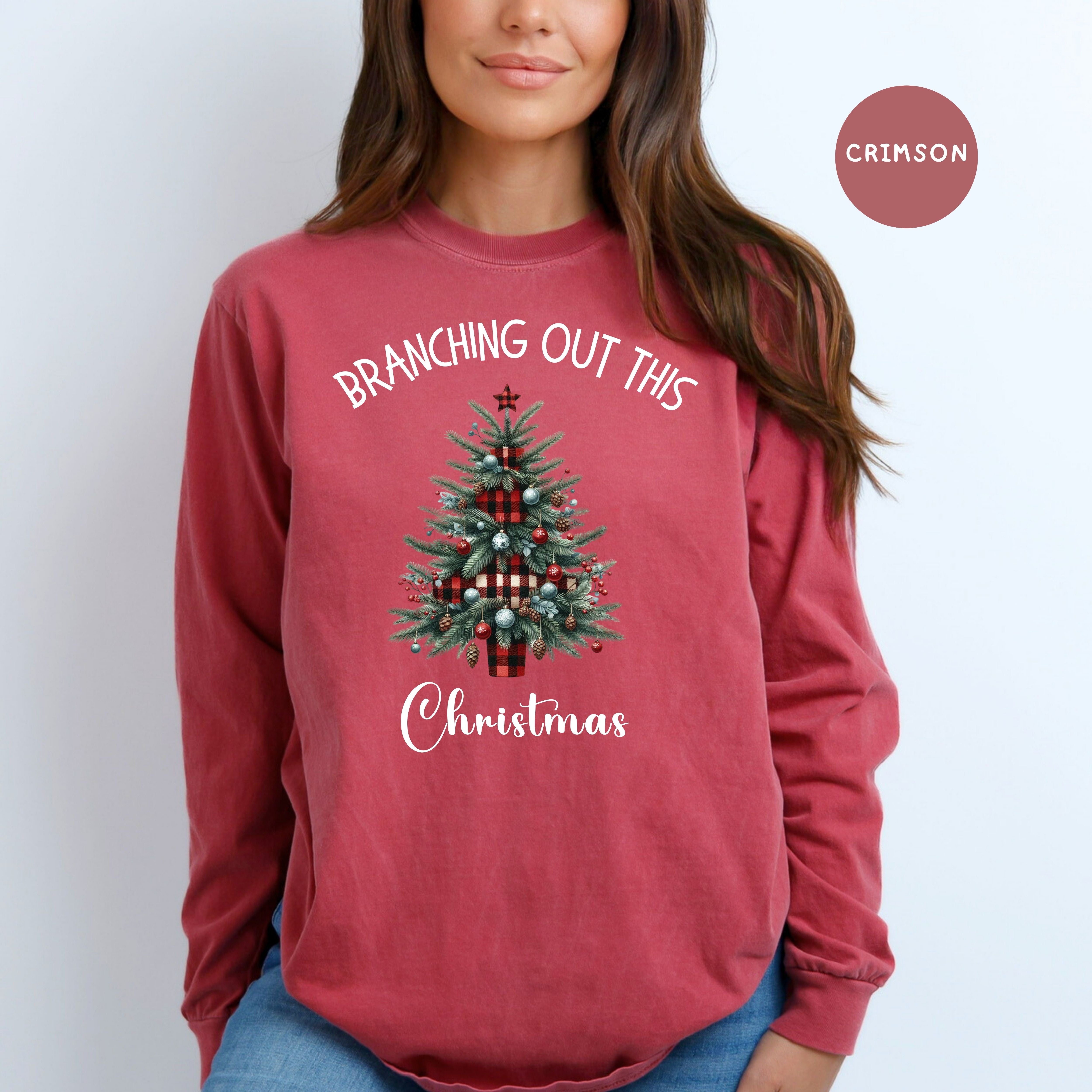 Branching Out This Christmas Funny Christmas Tree Comfort Colors® Long Sleeve Tee