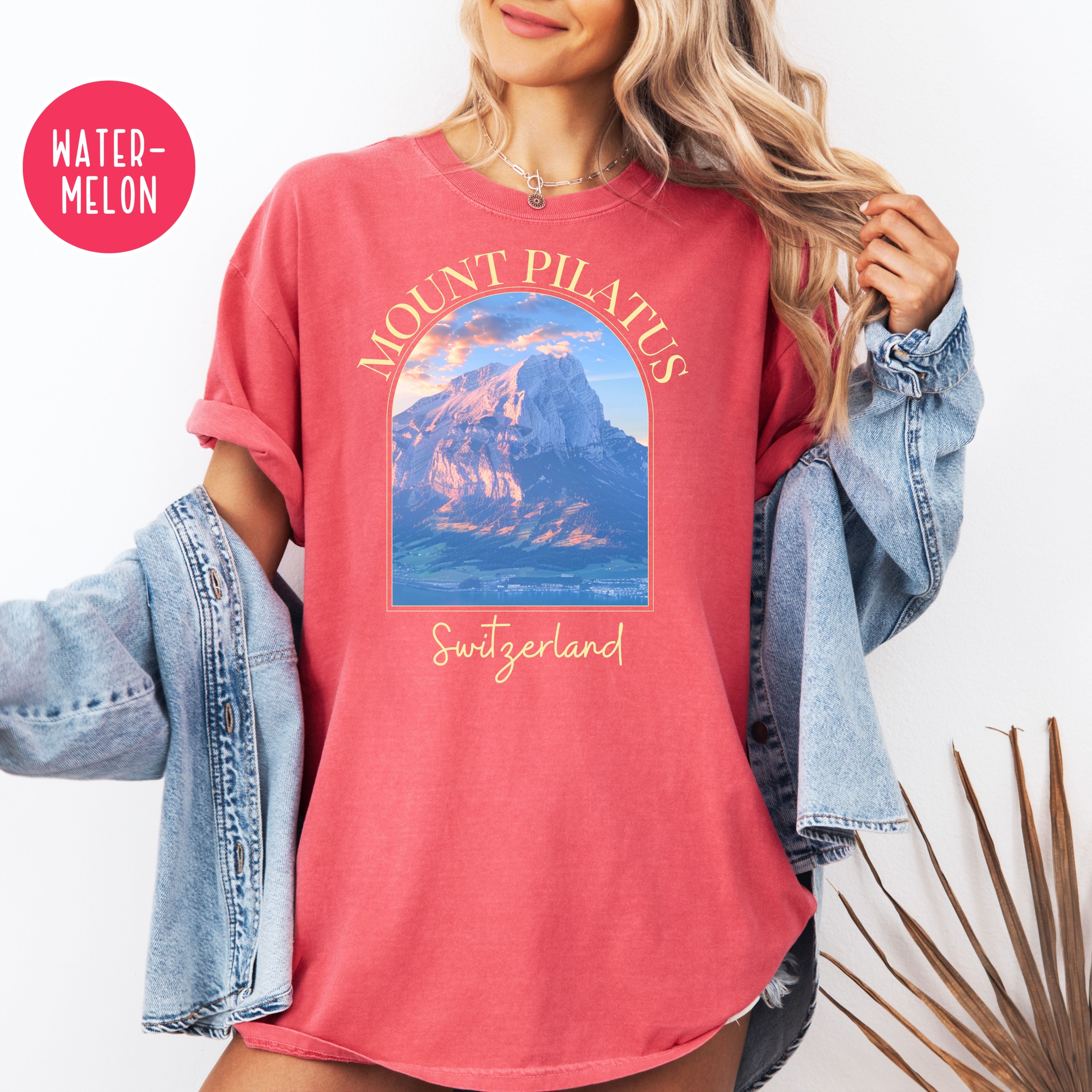 Mt Pilatus Switzerland Comfort Colors Tee, Dragon Mountain Switzerland
