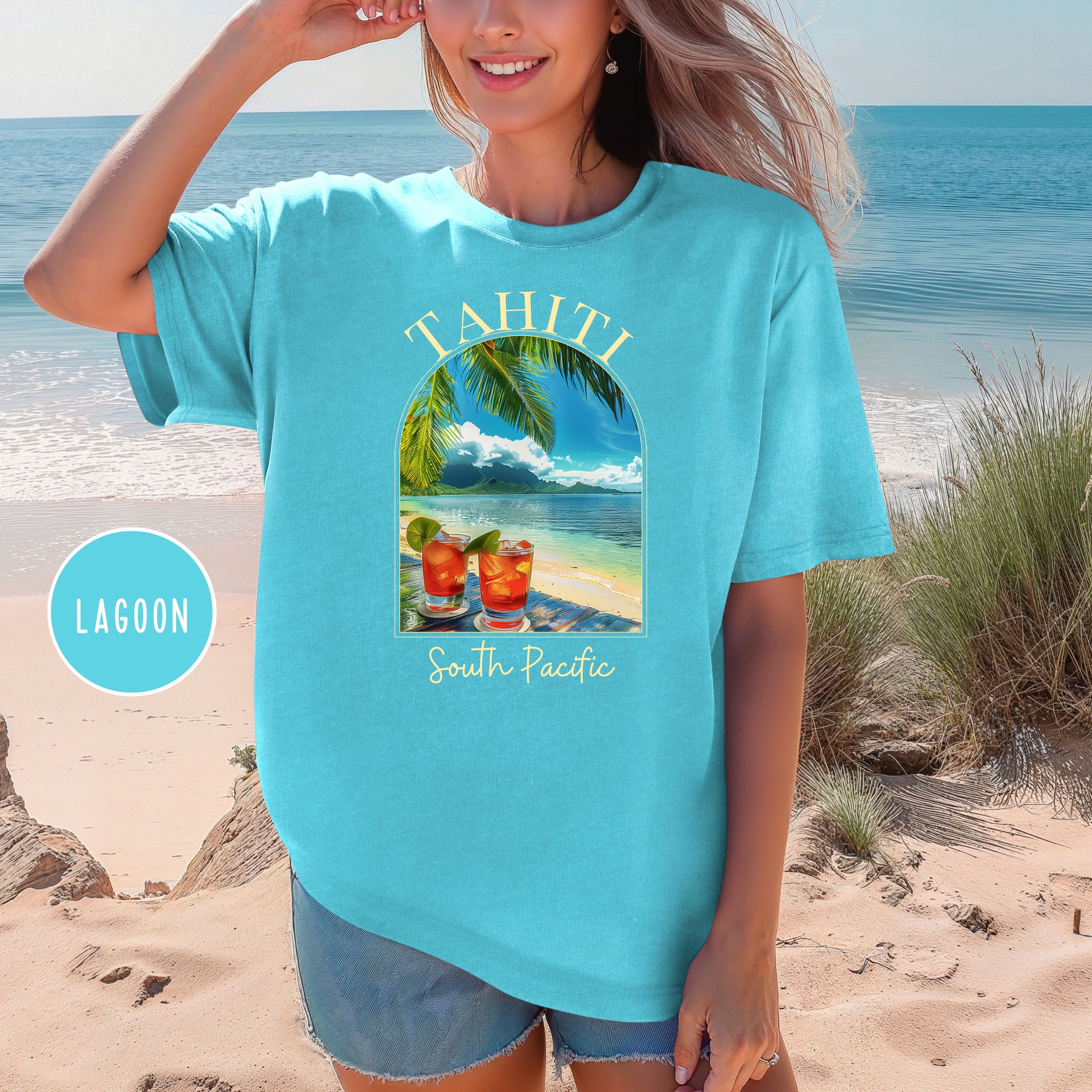 Tahiti South Pacific Drinks on the Beach Vacation Comfort Colors® Tee