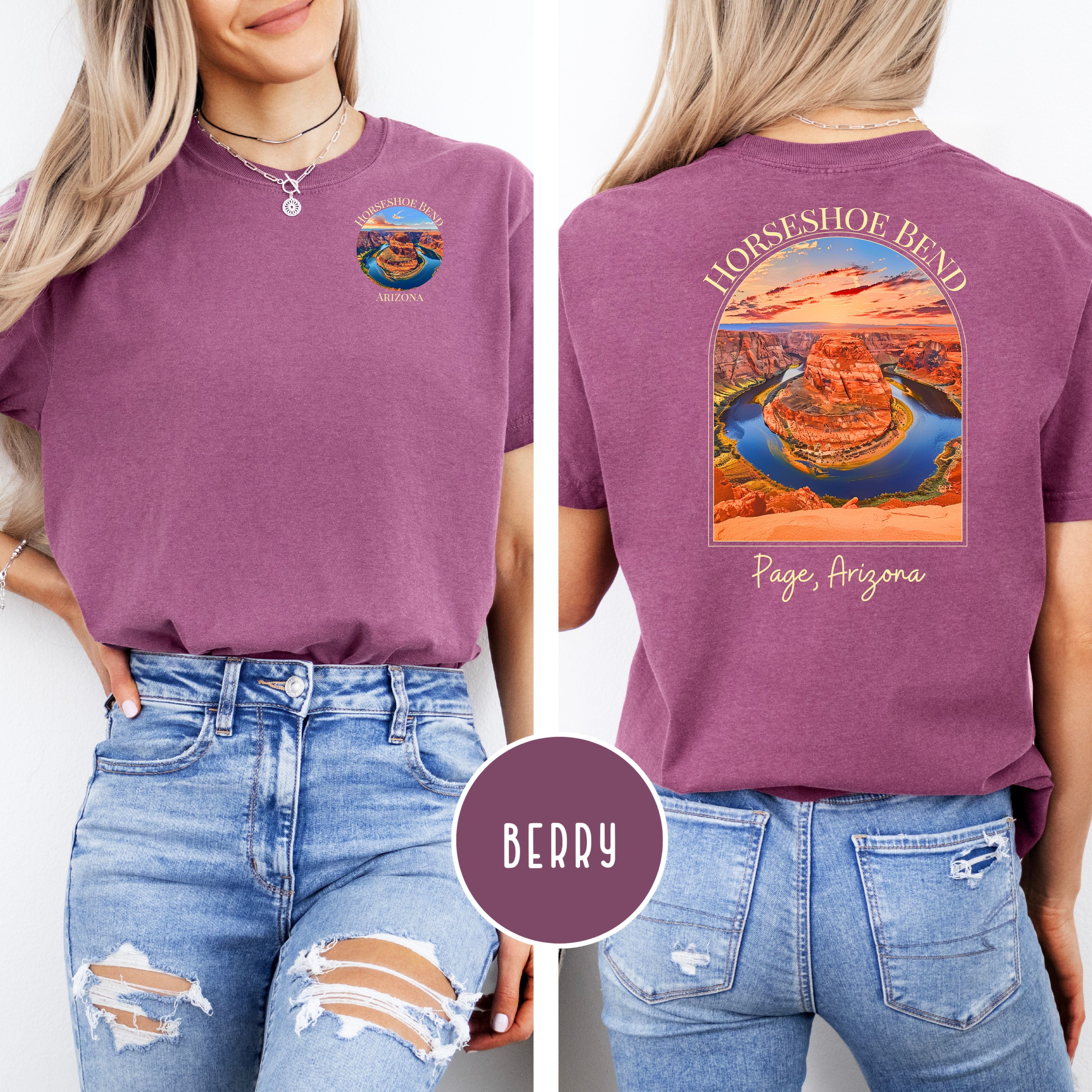 Horseshoe Bend Arizona Comfort Colors Tee Front/Back Design