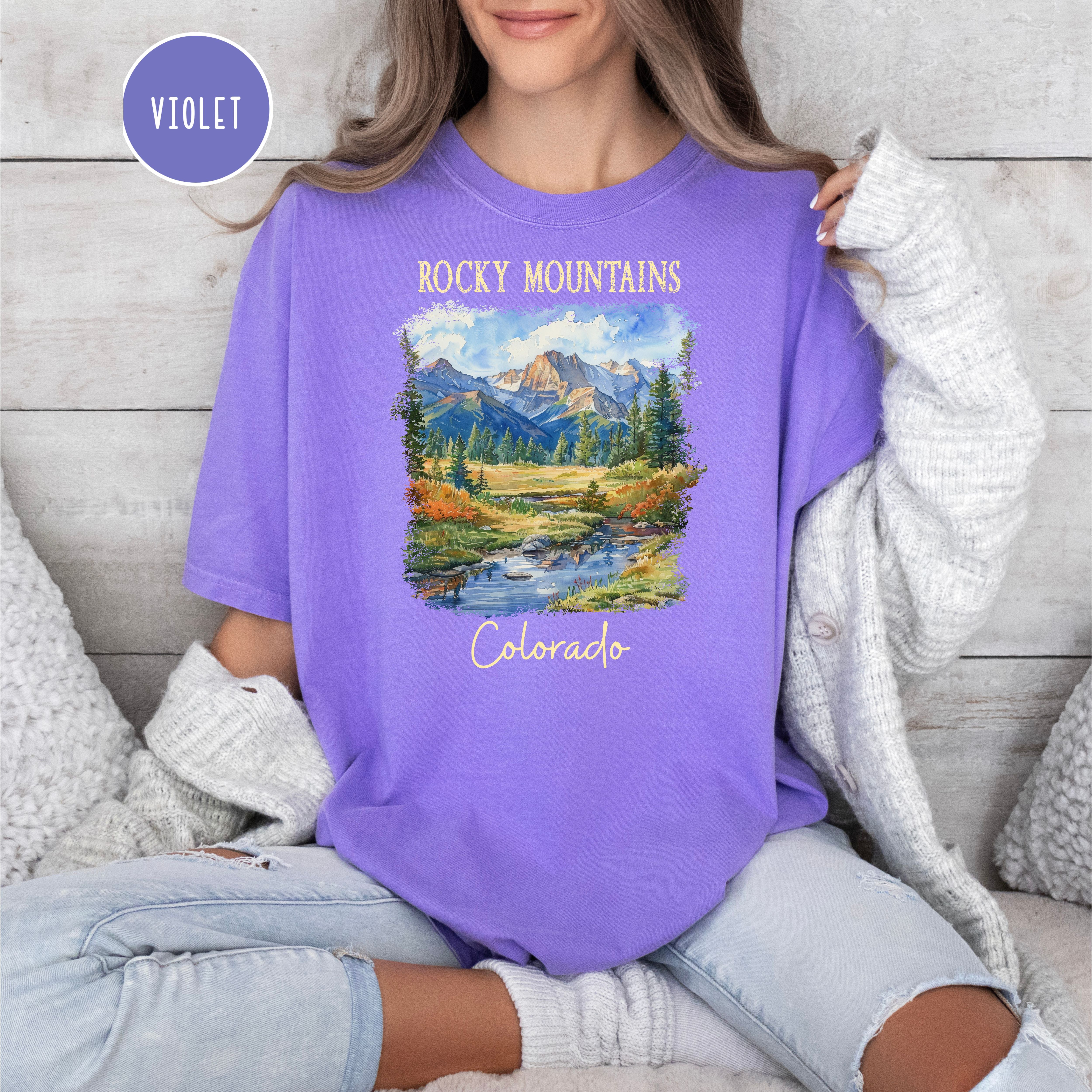 Colorado Rocky Mountains Unisex Comfort Colors T-Shirt, Colorado Vacation Travel Gift