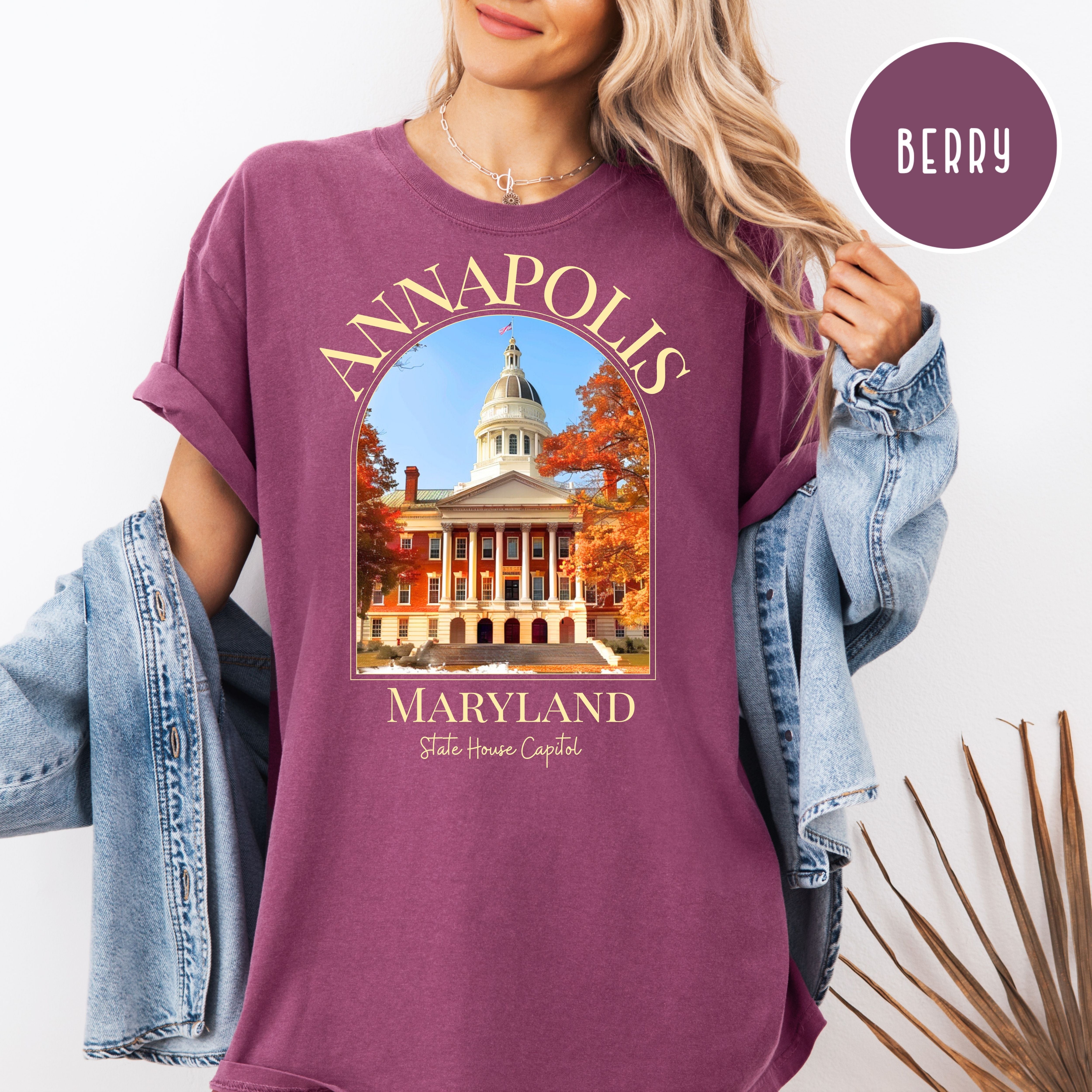 Annapolis Maryland Autumn Comfort Colors Tee