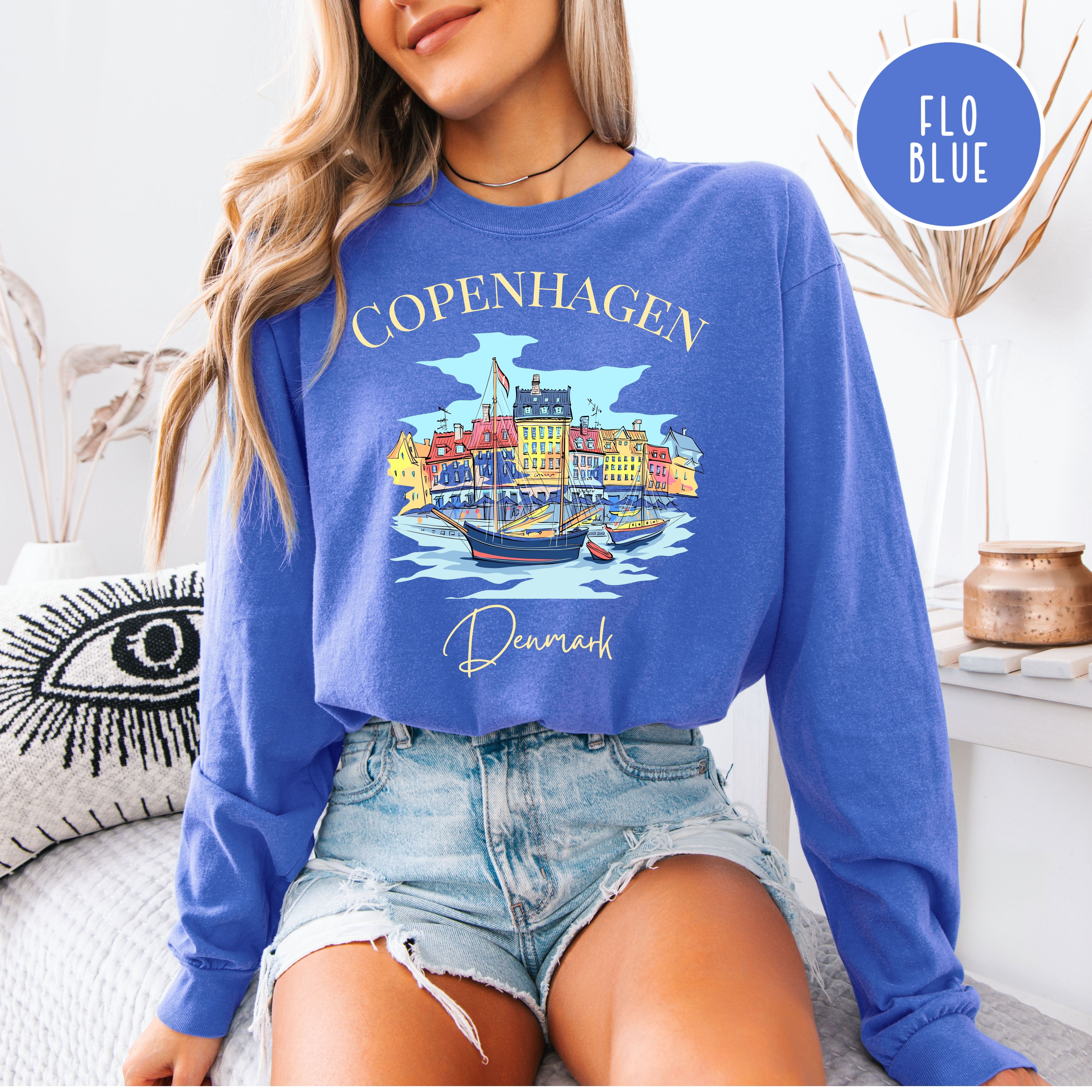 Copenhagen Denmark Comfort Colors Long Sleeve Tee