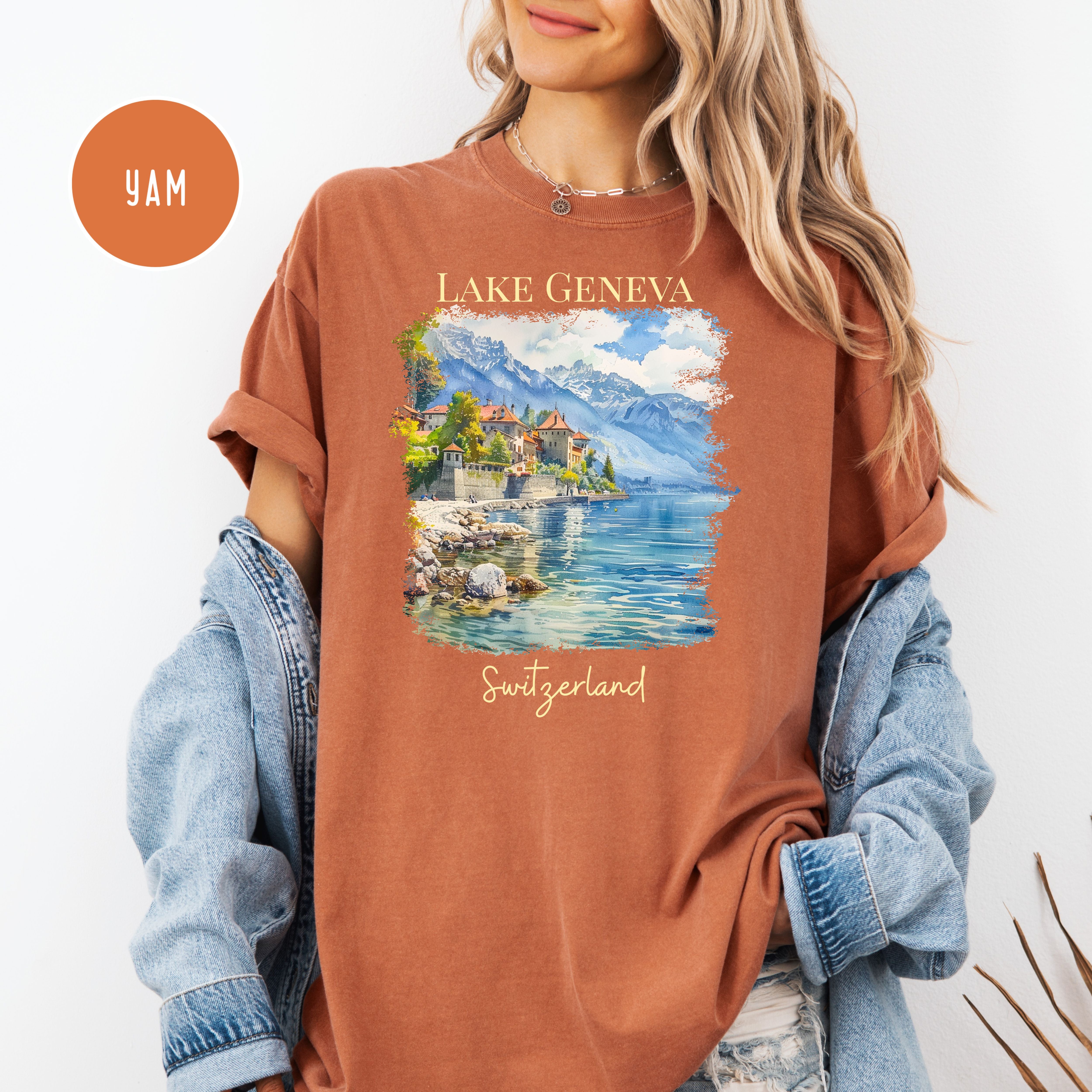 Lake Geneva Switzerland Comfort Colors Adult Unisex Vacation Gift Tee