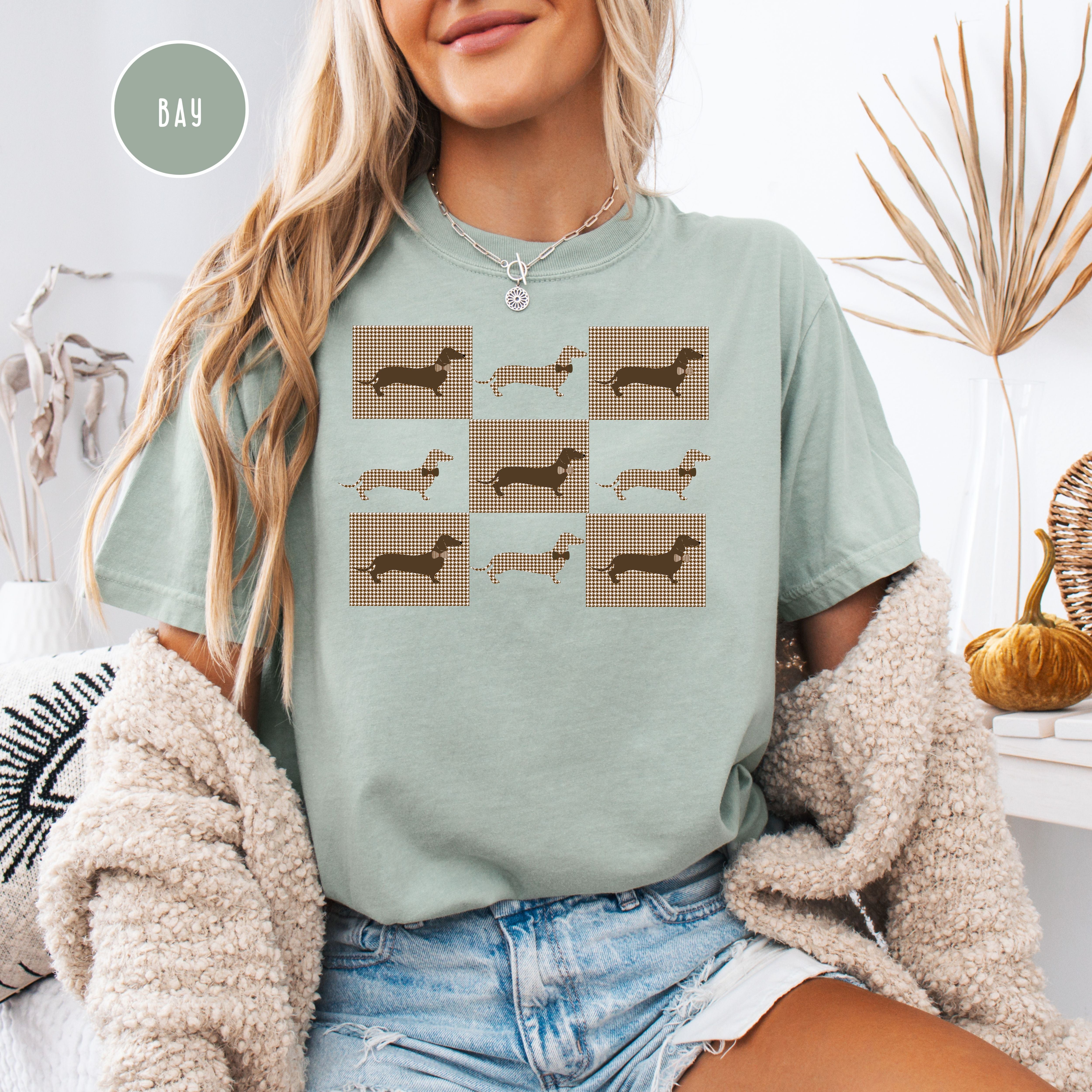 Dachshund Houndstooth, Wiener Dog Lover Comfort Colors® Tee