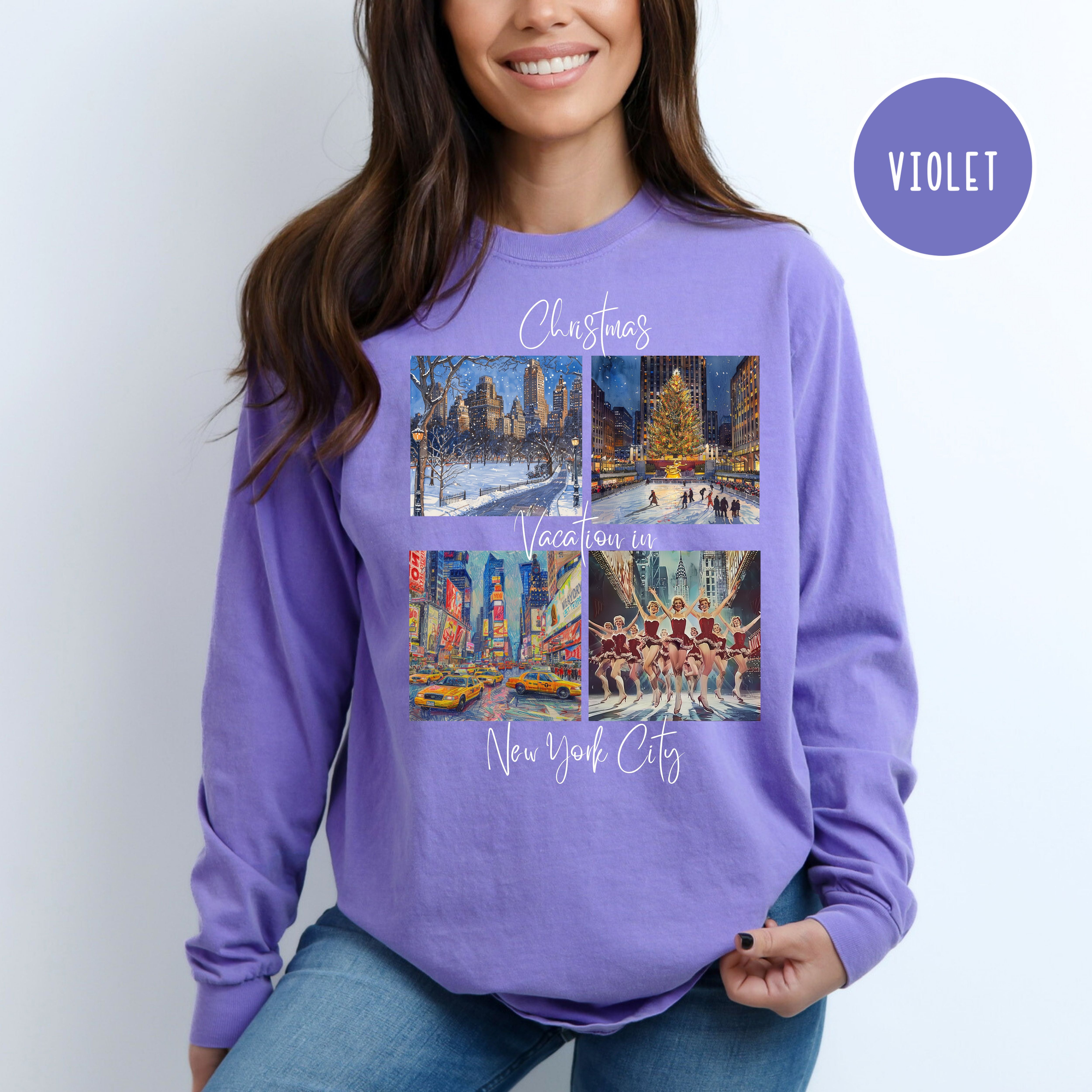 Christmas Vacation in New York City Comfort Colors® Long Sleeve Tee