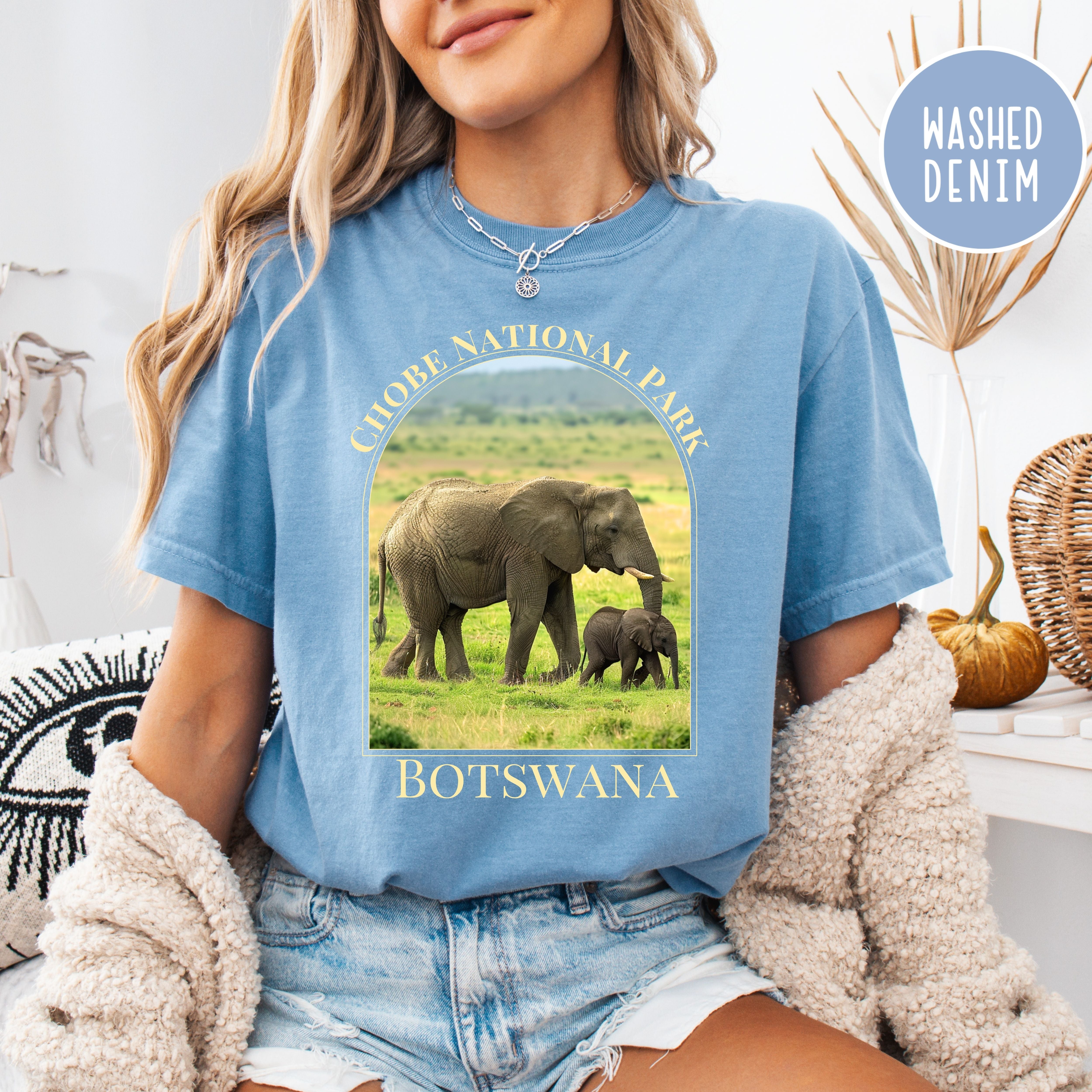Mama and Baby Elephants at Chobe National Park Africa Comfort Colors® Tee