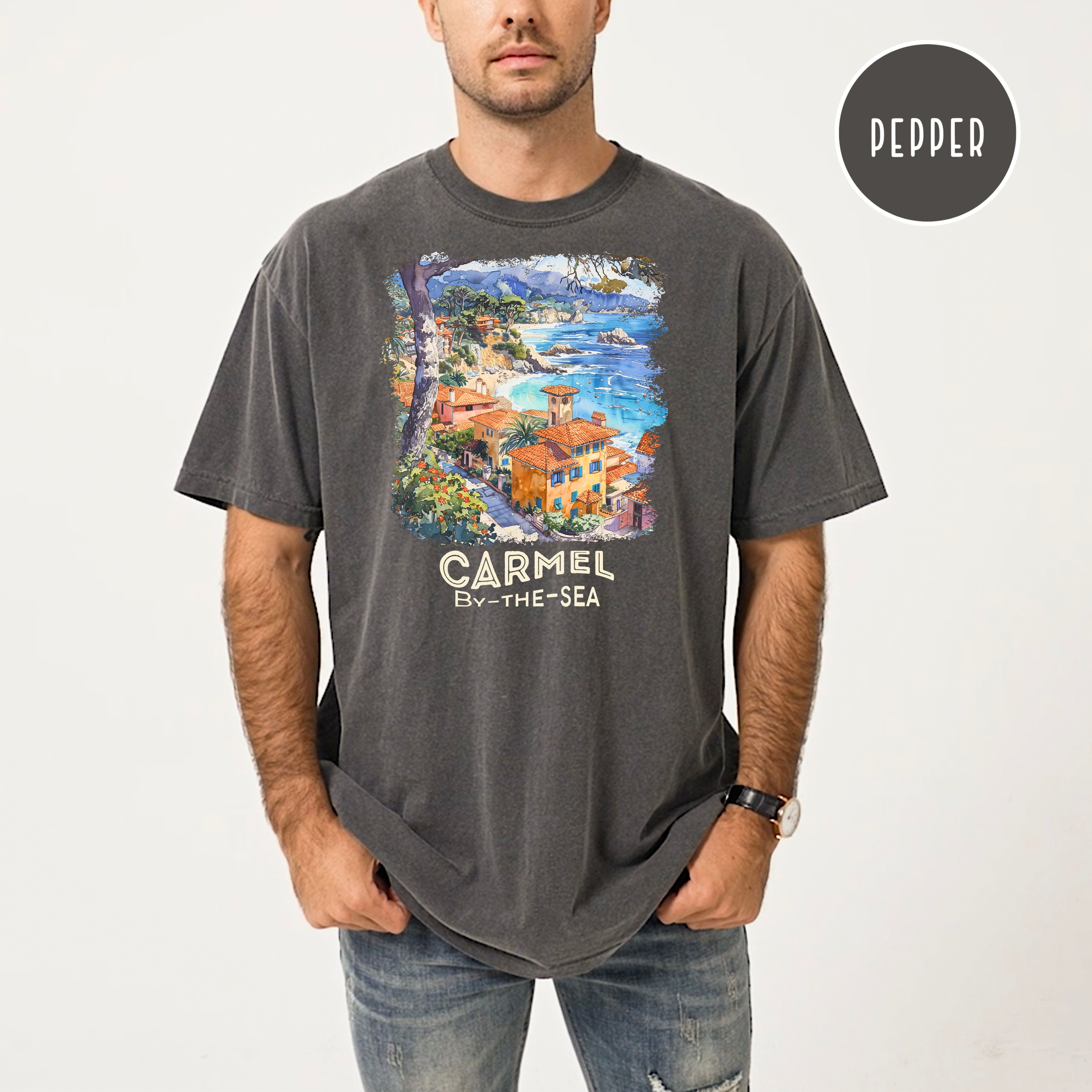 Carmel By The Sea Comfort Colors T-Shirt, Monterey Carmel Vacation Shirt