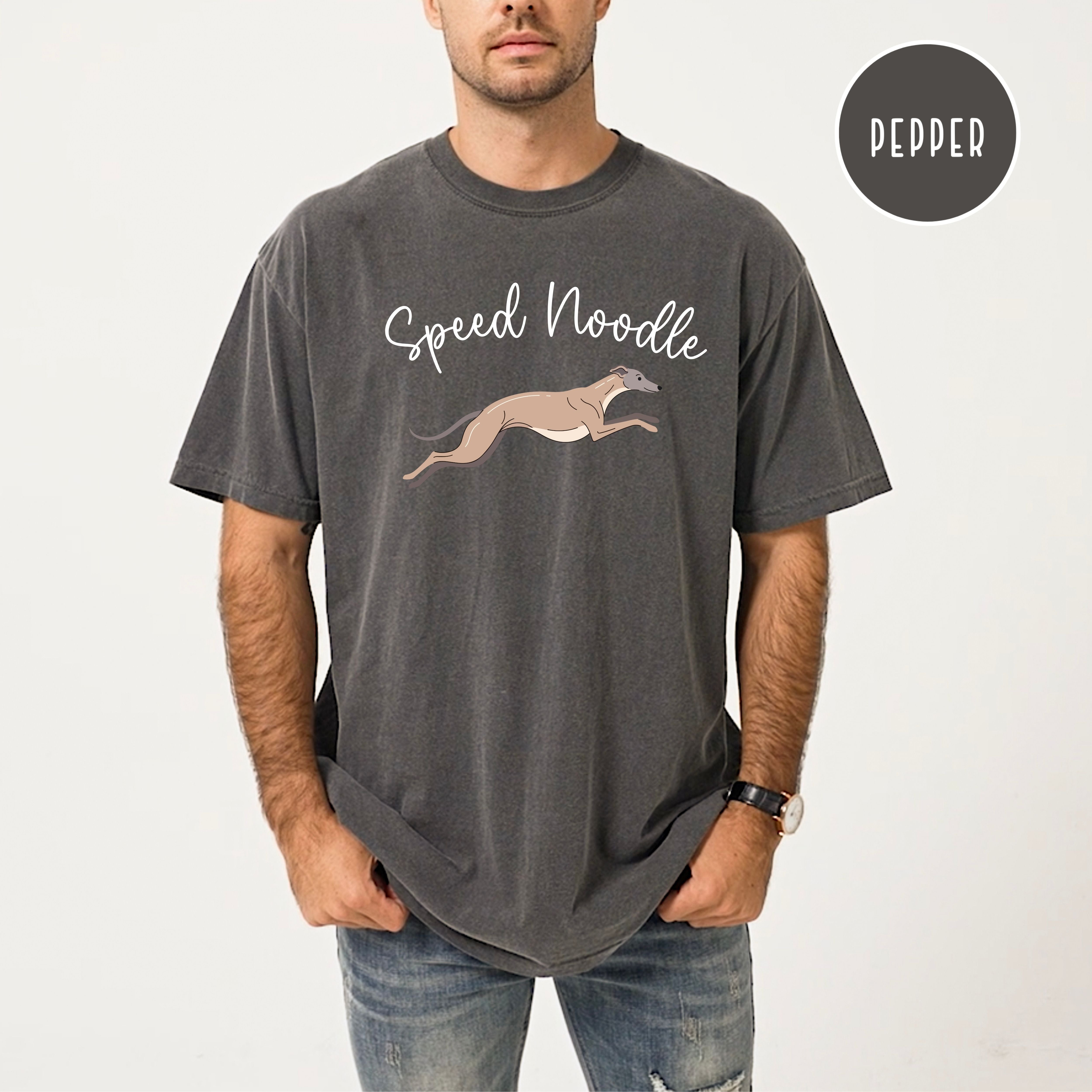 Speed Noodle Greyhound Lover Unisex Comfort Colors T-Shirt, Dog Lover Gift Shirt, Funny Animal Lover Shirt