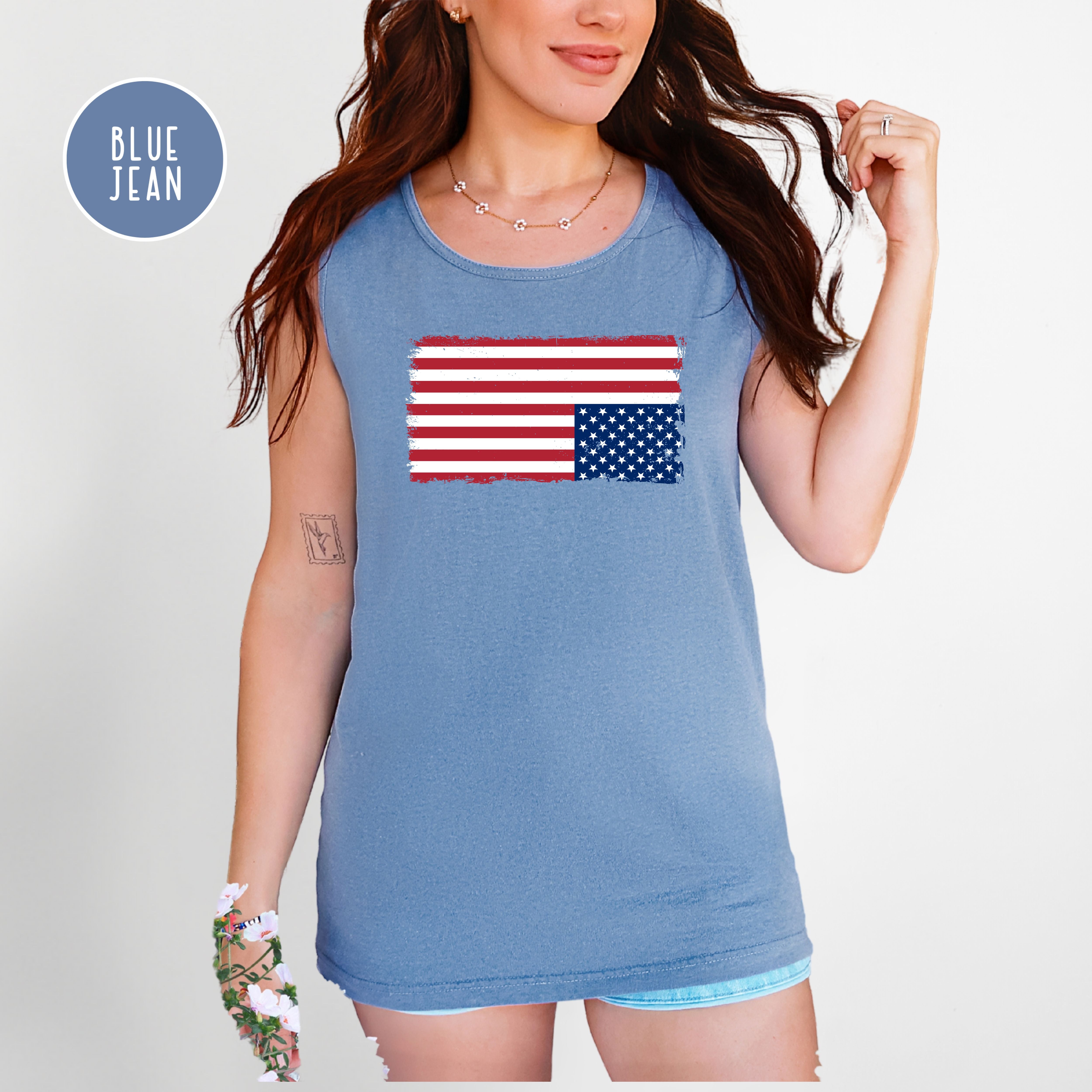 Upside Down Flag Comfort Colors Tank Top, Anti Trump Protest Shirt, Democrat Gift Shirt, Pro Democracy Anti Fascism Tank Top