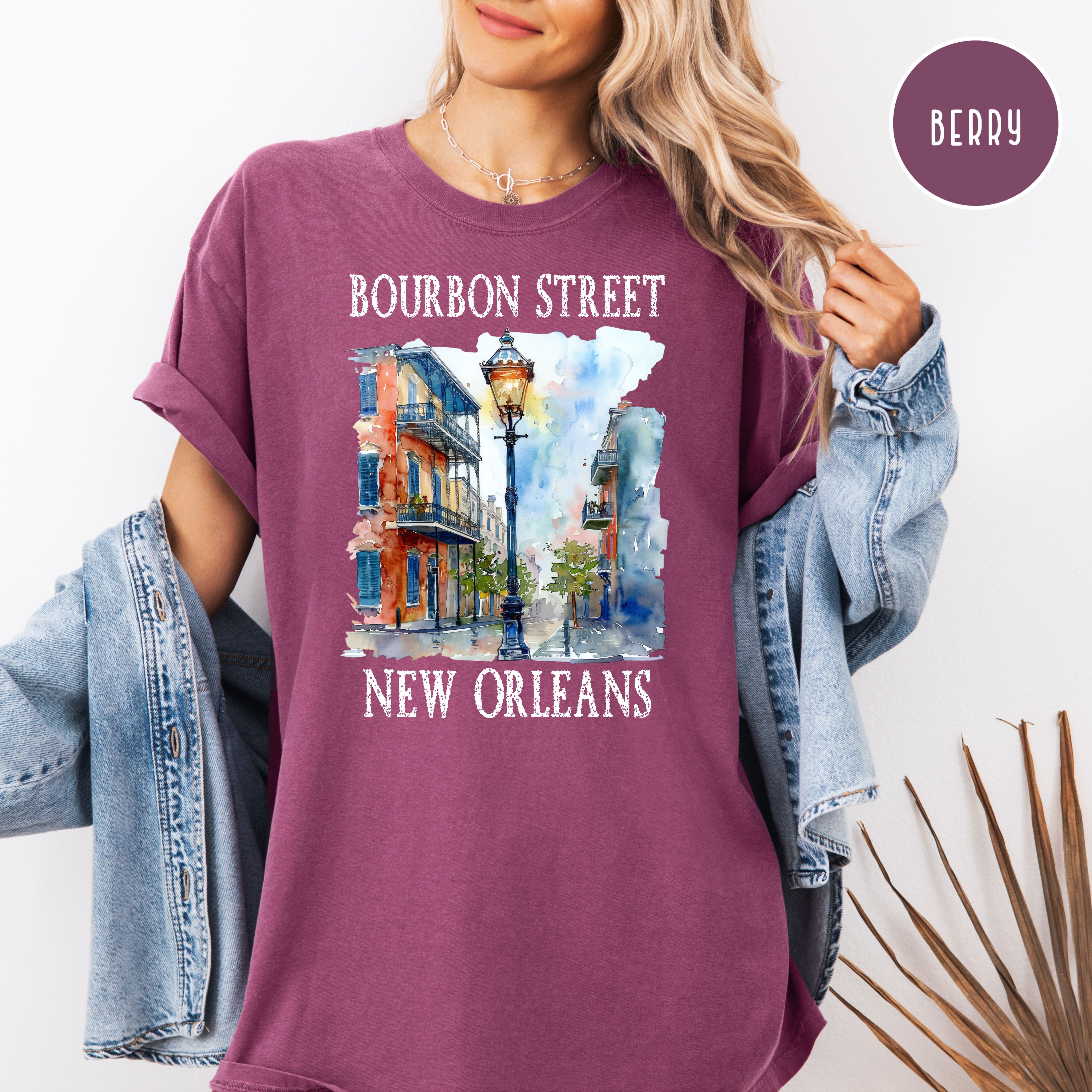 Bourbon Street New Orleans Unisex Comfort Colors T-Shirt, New Orleans Vacation Gift Shirt