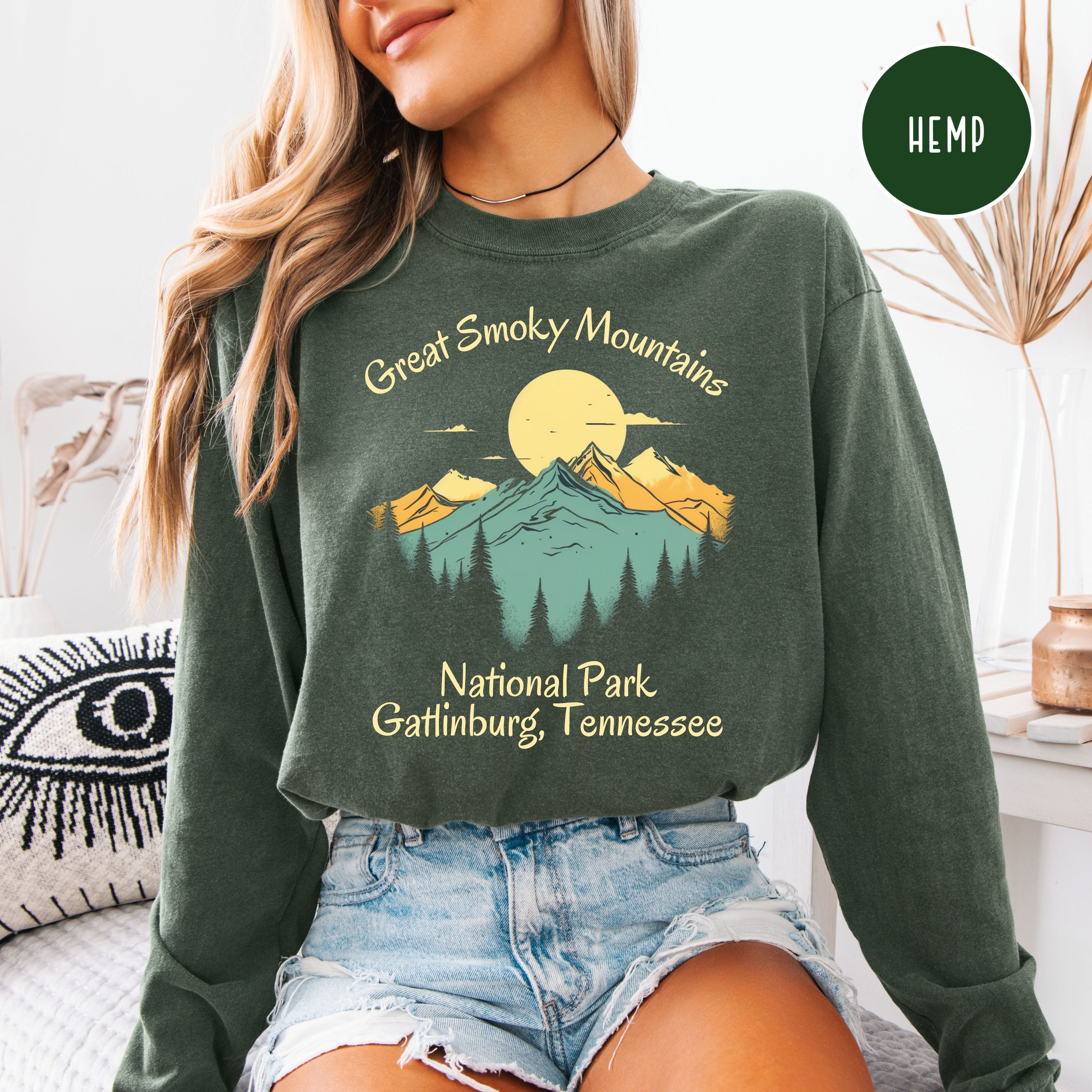Great Smoky Mountains National Park Comfort Colors Long Sleeve Unisex Tee