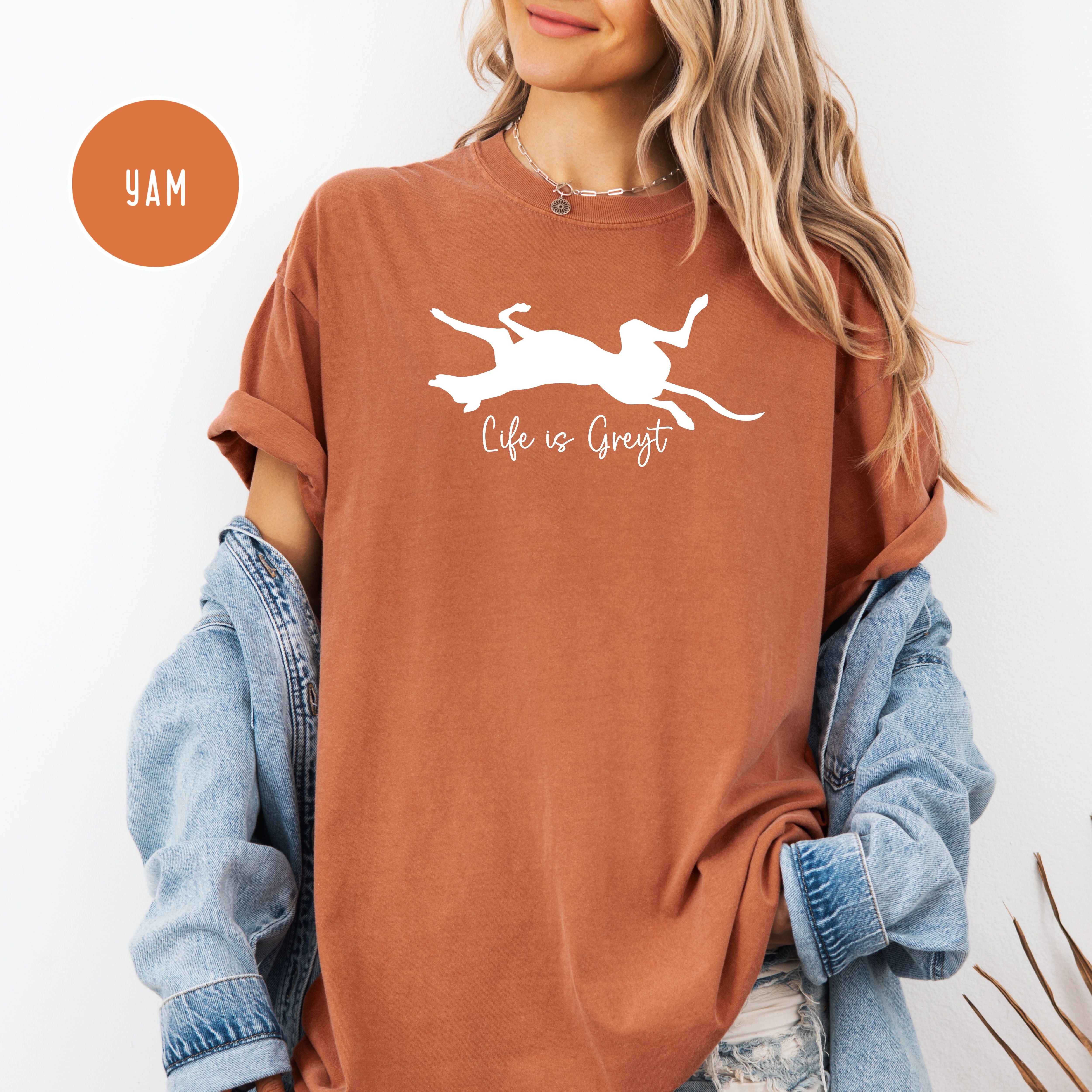 Life is Greyt Greyhound Lover Unisex Comfort Colors T-Shirt, Greyhound Shirt, Dog Lover Shirt, Animal Lover Shirt
