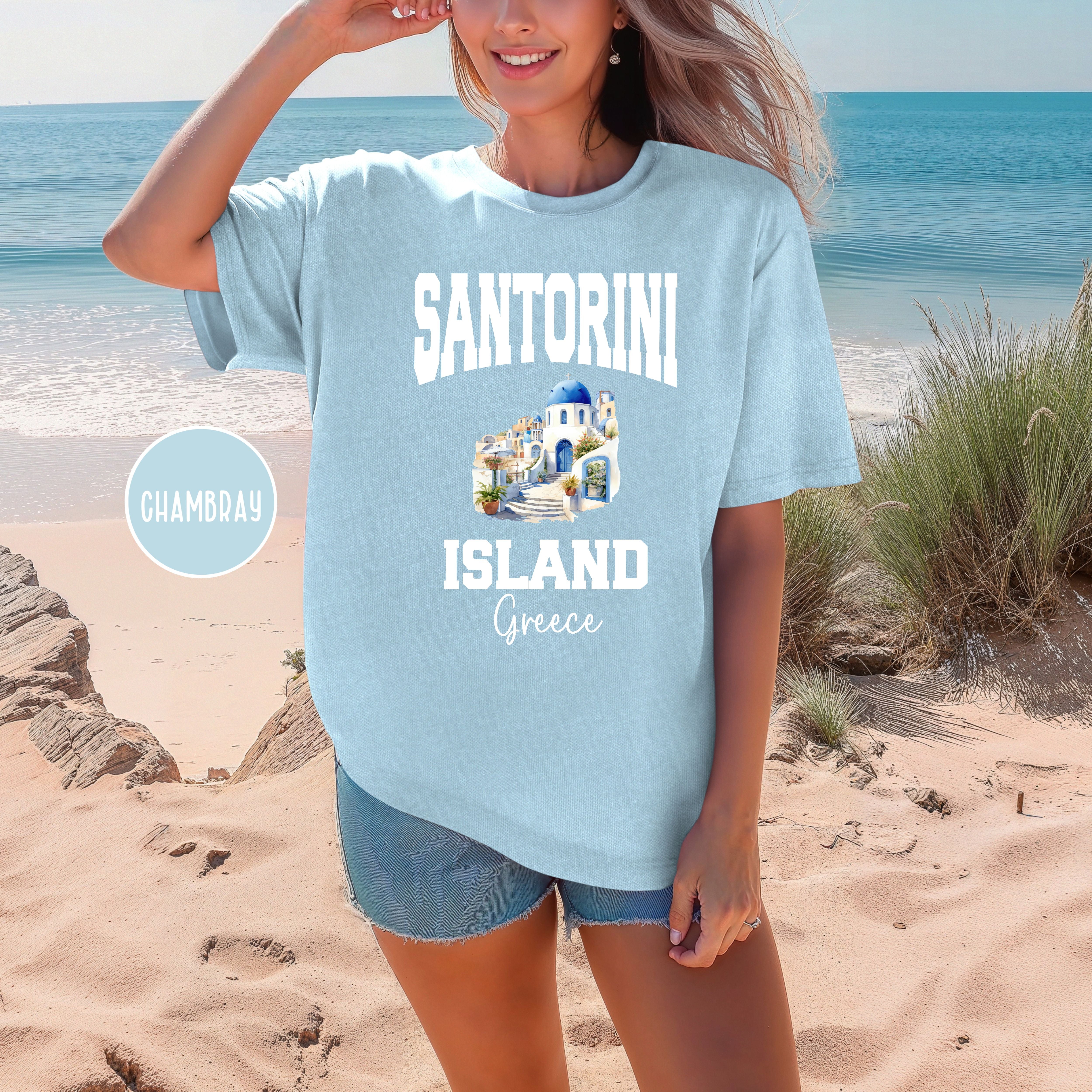 Santorini Island Greece Vacation Gift Comfort Colors® Tee