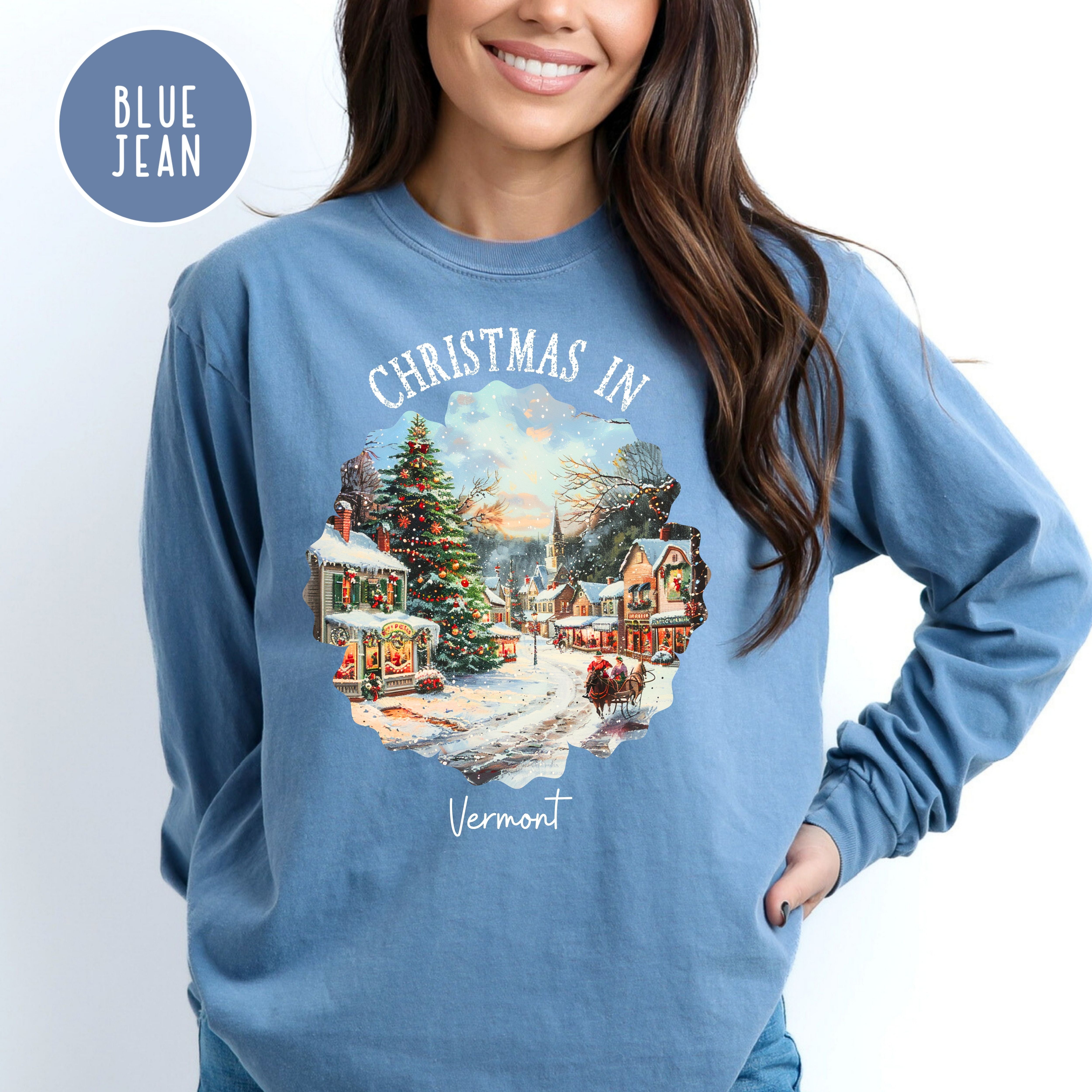 Christmas in Vermont Comfort Colors® Long Sleeve Tee
