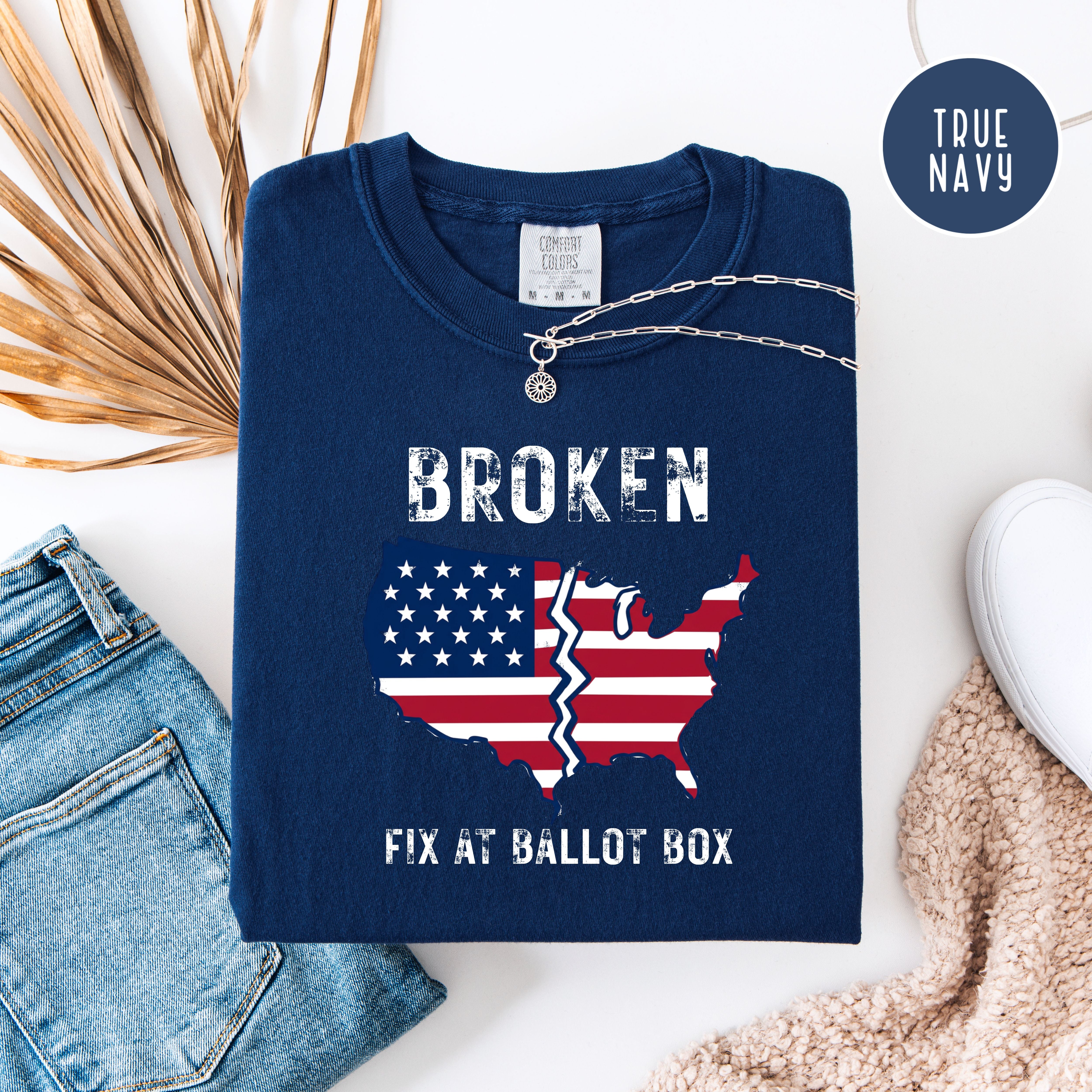 America is Broken Fix at Ballot Unisex Comfort Colors T-Shirt, Voting Tee Shirt, Election Tee Shirt, Politics Shirt, Protest Shirt