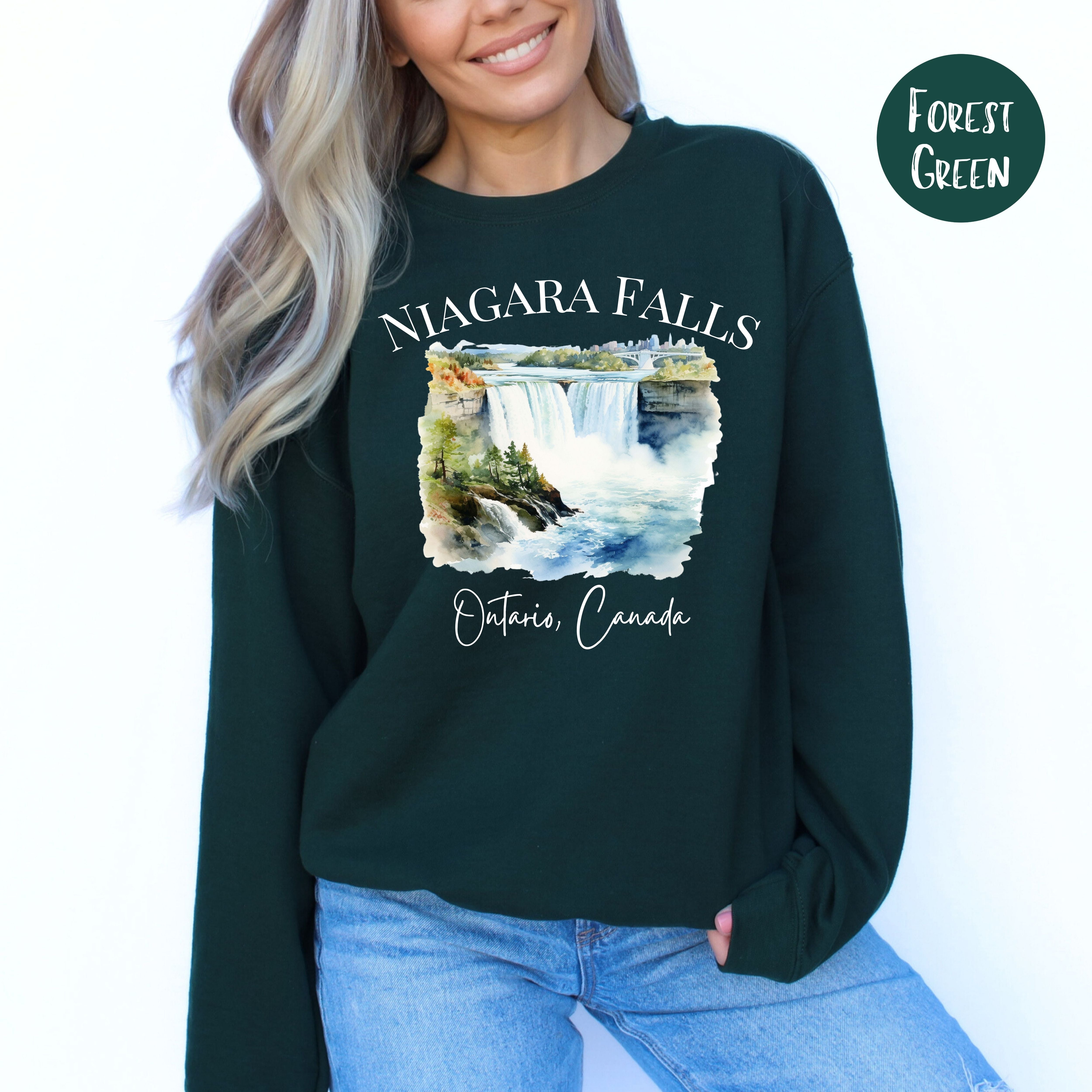 Niagara Falls Waterfall Ontario Canada Adult Unisex Crewneck Sweatshirt